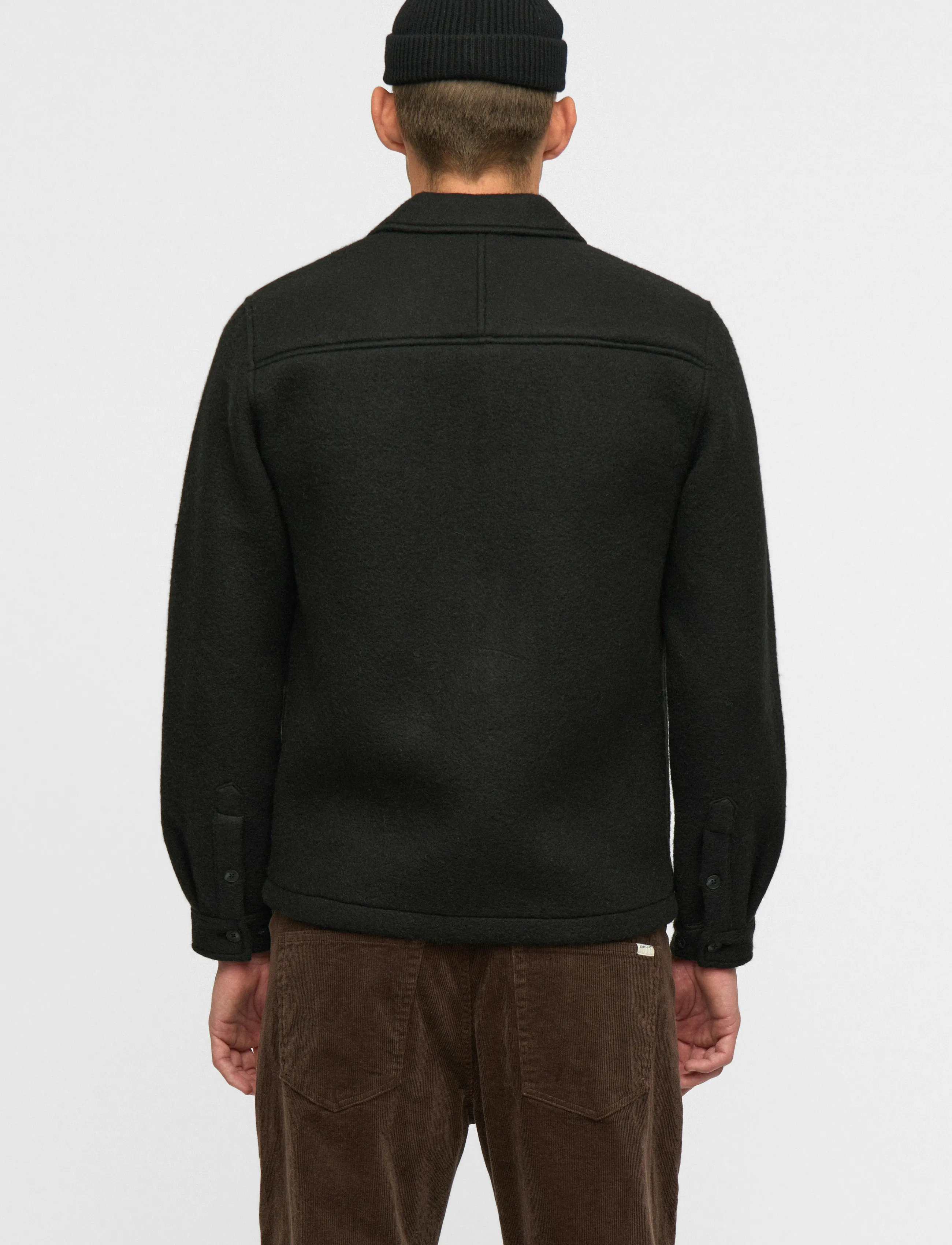 Anerkjendt AKHANKY BOILED WOOL OVERSHIRT - Clothing - CAVIAR / black