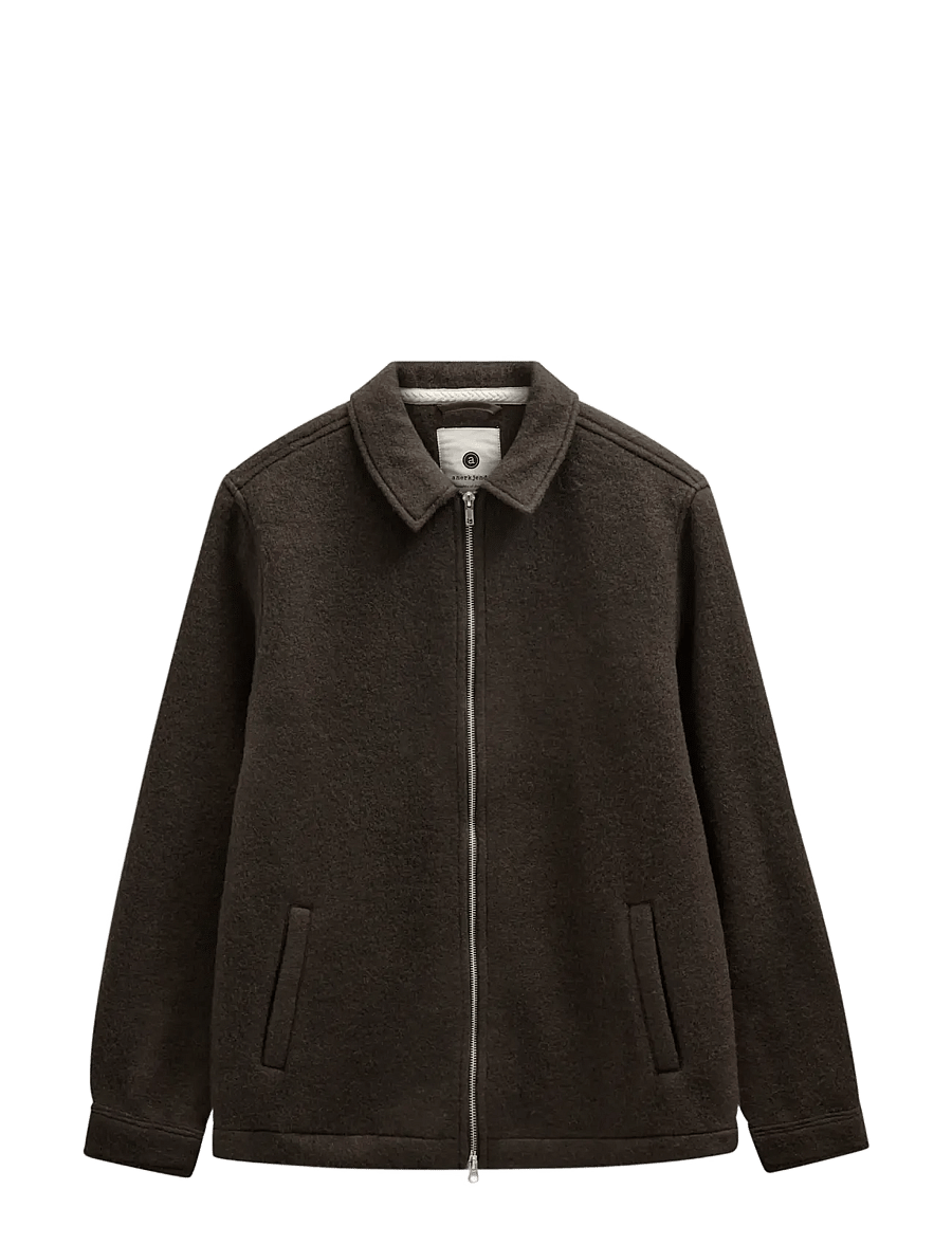 Anerkjendt - AKHANKY BOILED WOOL OVERSHIRT - overshirts - delicioso - 1