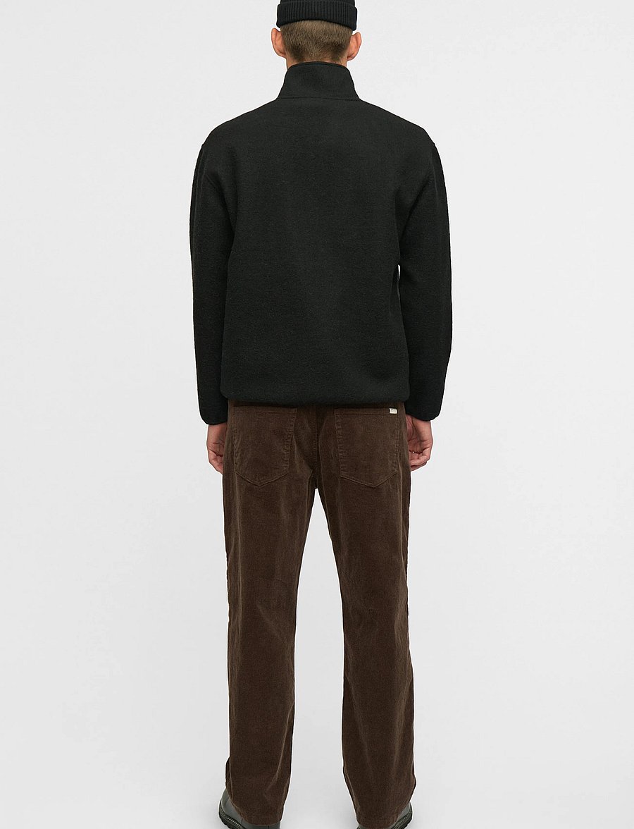 Anerkjendt - AKTONI HALF ZIP BOILED WOOL OS - pullover mit halbem reißverschluss - caviar - 4