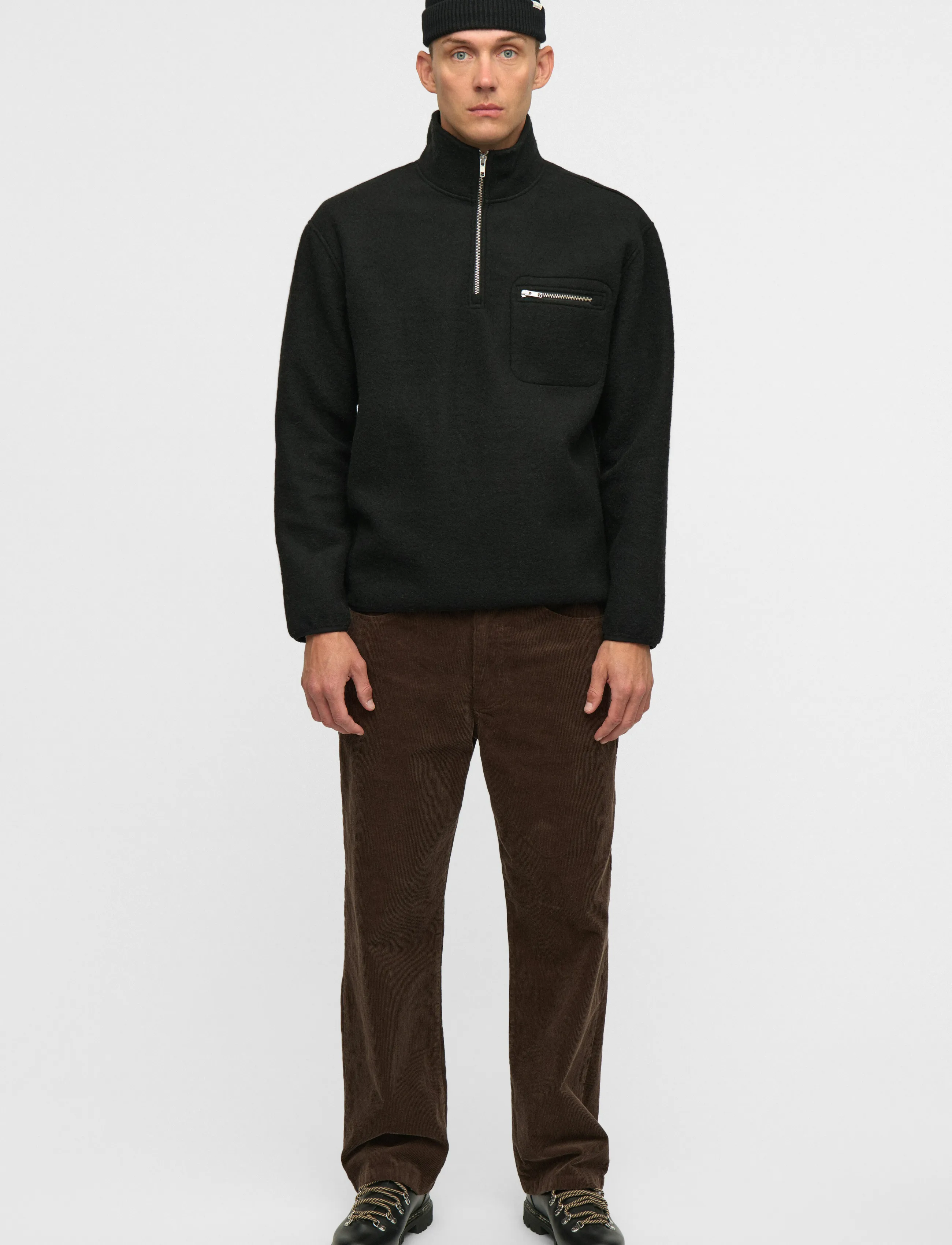 Anerkjendt Aktoni Half Zip Boiled Wool Os tröjor herr – bild 5