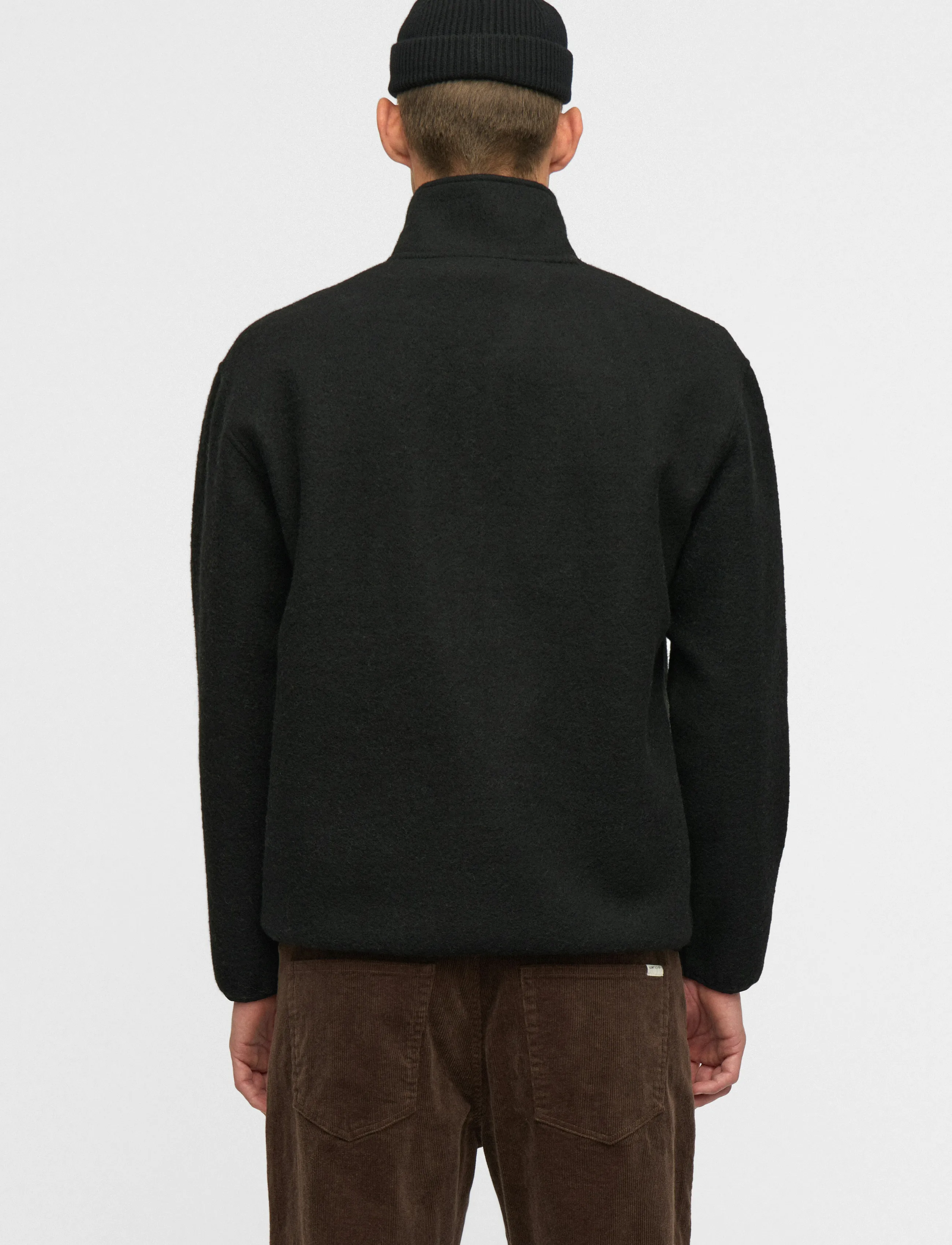 Anerkjendt - AKTONI HALF ZIP BOILED WOOL OS - pullover mit halbem reißverschluss - caviar - 3