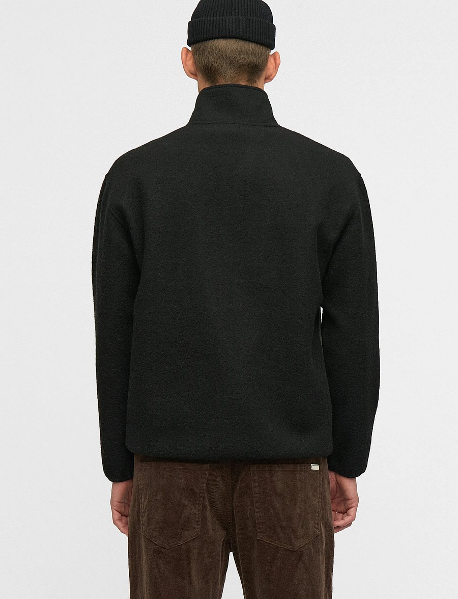 Anerkjendt - AKTONI HALF ZIP BOILED WOOL OS - pullover mit halbem reißverschluss - caviar - 3