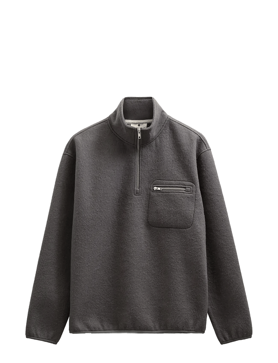 Anerkjendt - AKTONI HALF ZIP BOILED WOOL OS - pullover mit halbem reißverschluss - magnet - 0