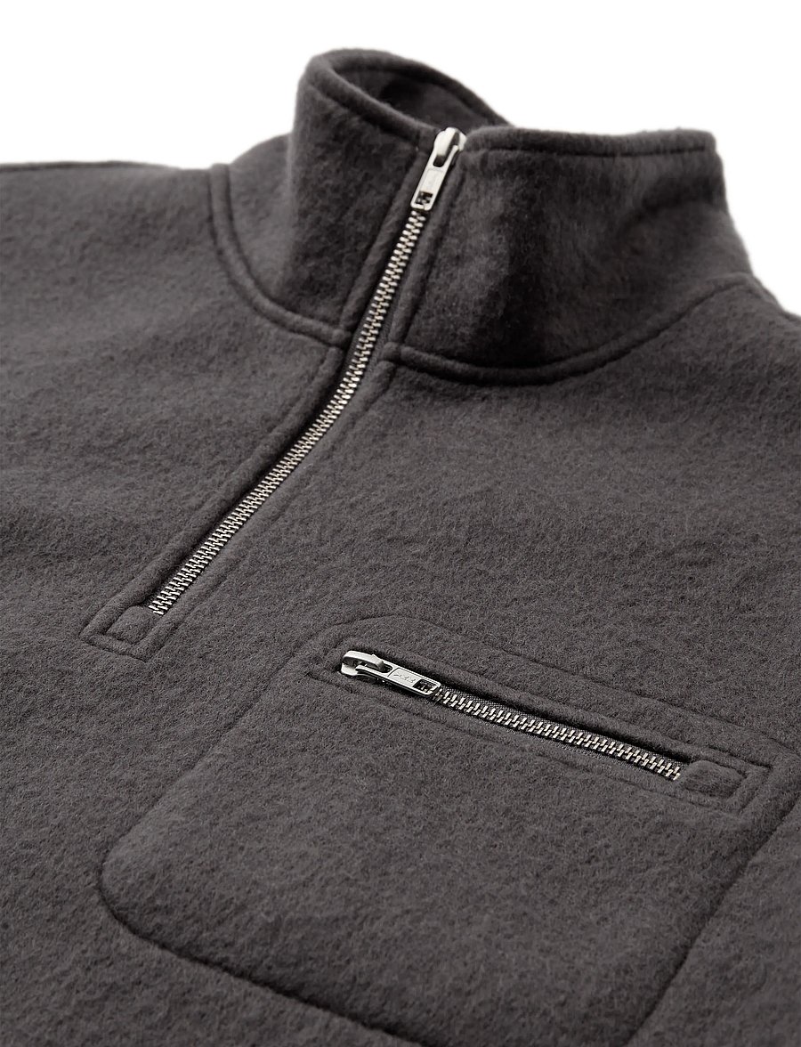 Anerkjendt - AKTONI HALF ZIP BOILED WOOL OS - pullover mit halbem reißverschluss - magnet - 2