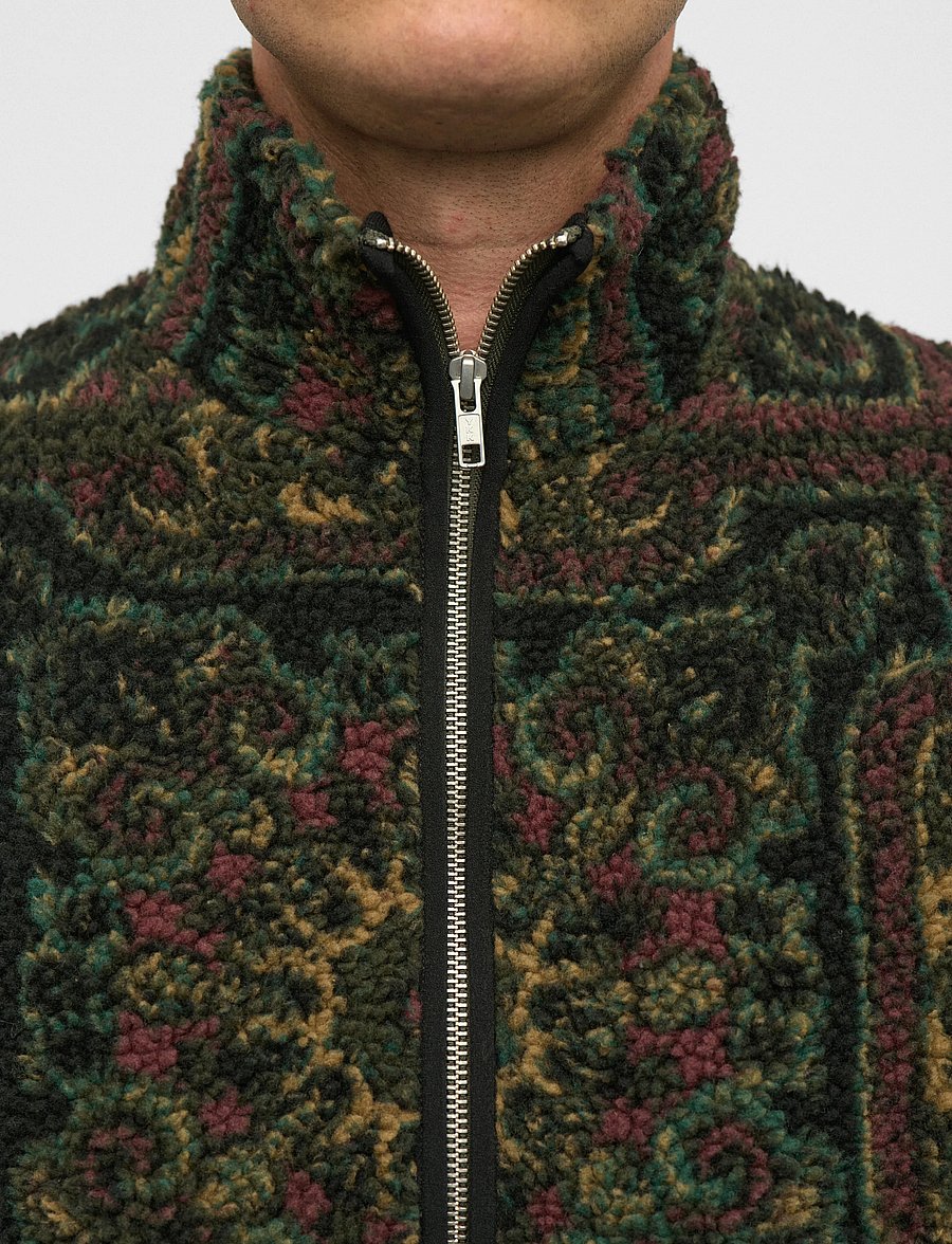 Anerkjendt - AKTONI JACQ TEDDY CARDIGAN - fleecetrøjer - forest night - 3