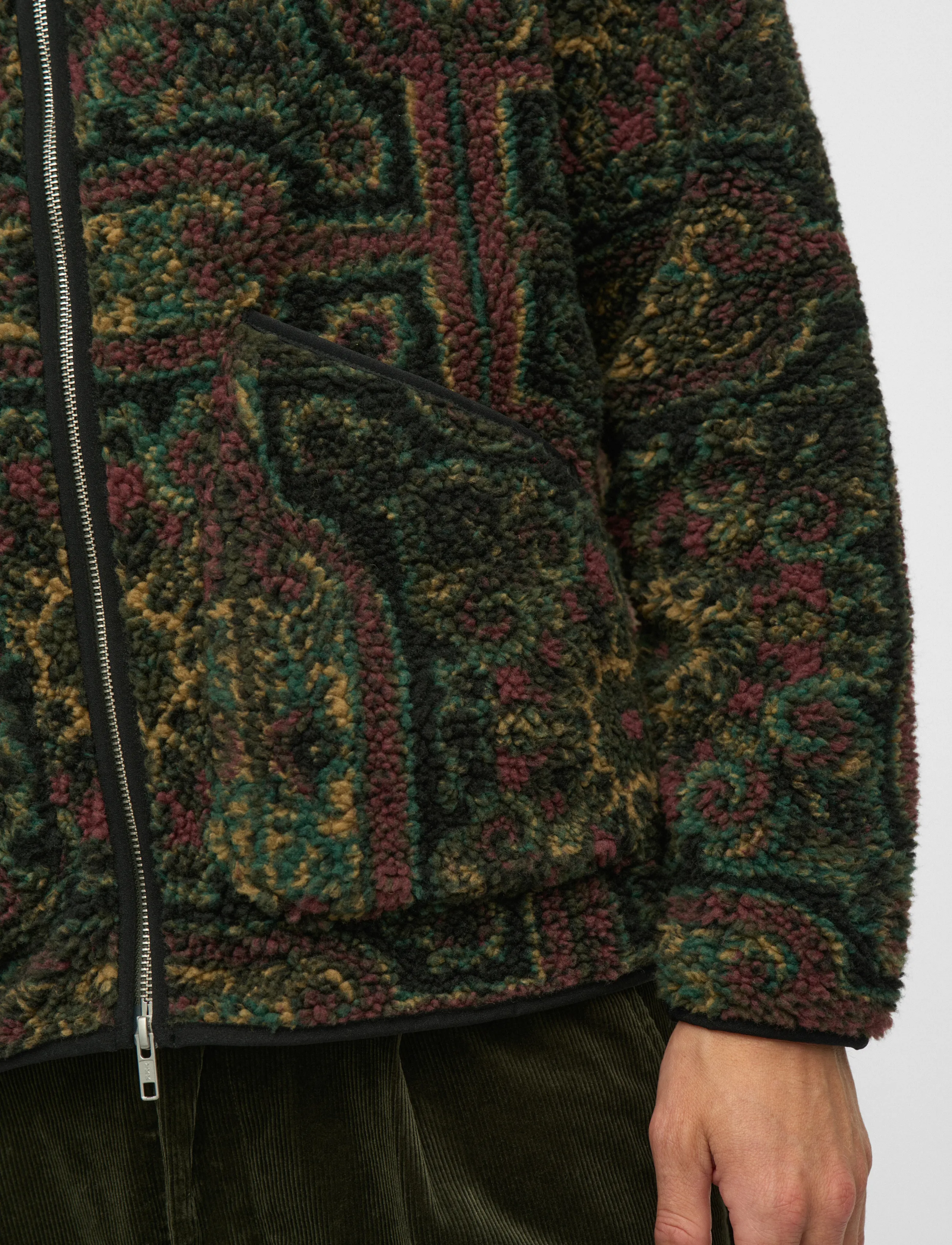 Anerkjendt - AKTONI JACQ TEDDY CARDIGAN - fleecetrøjer - forest night - 4