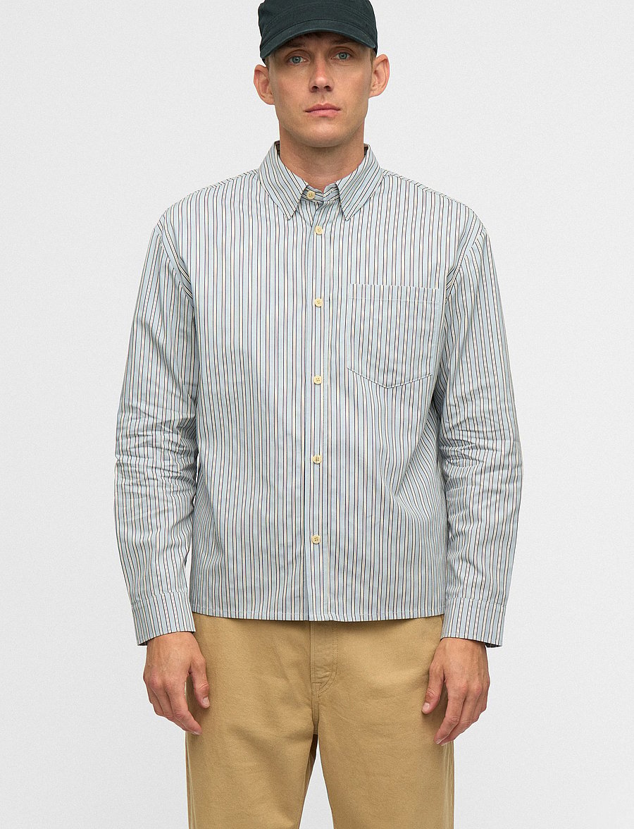 Anerkjendt - AKOTTO STRIPE LS SHIRT - gestreifte hemden - light blue - 0