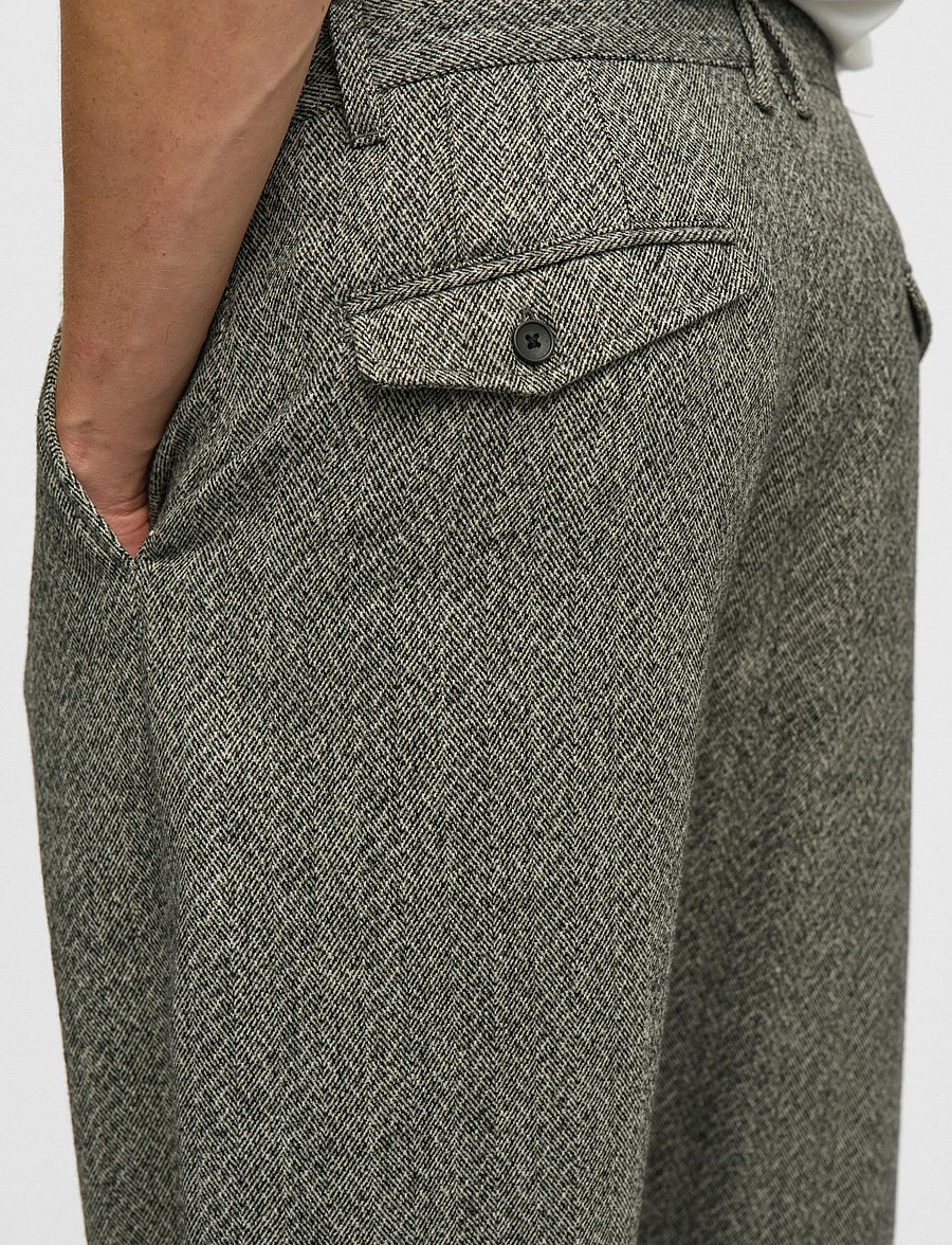 Anerkjendt - AKJAKOB WOOL PANTS - caviar melange - 0