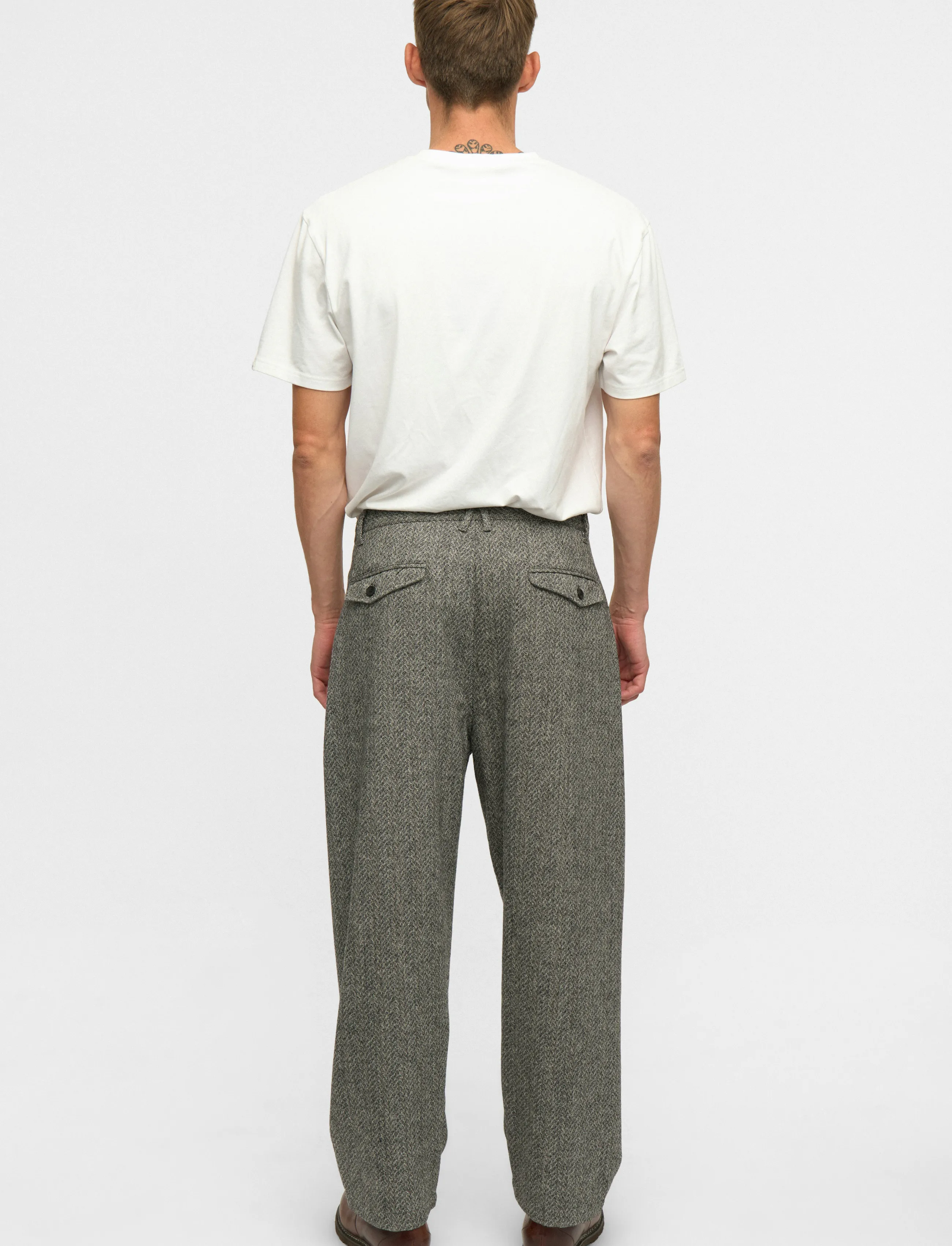 Anerkjendt - AKJAKOB WOOL PANTS - caviar melange - 3