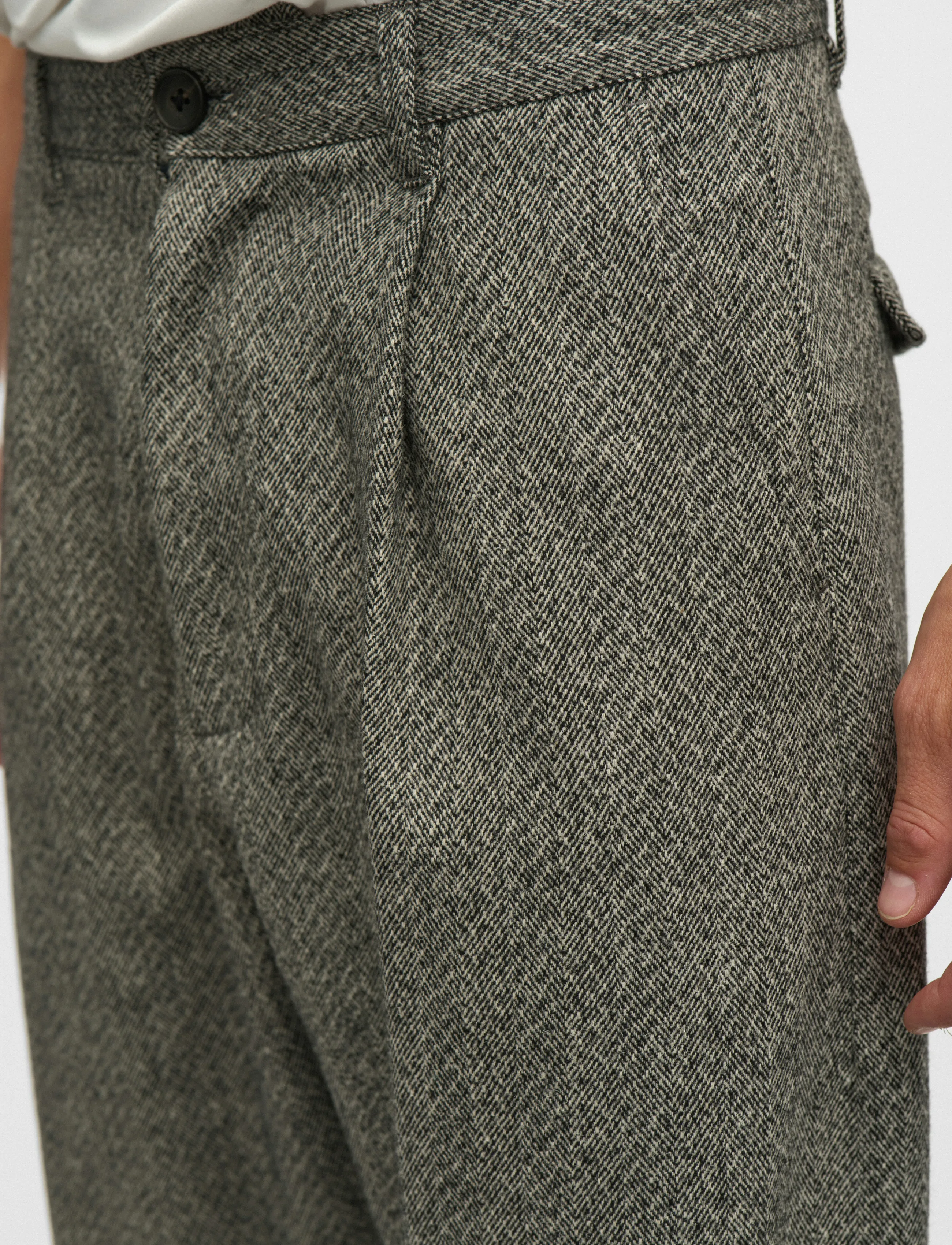 Anerkjendt - AKJAKOB WOOL PANTS - caviar melange - 4