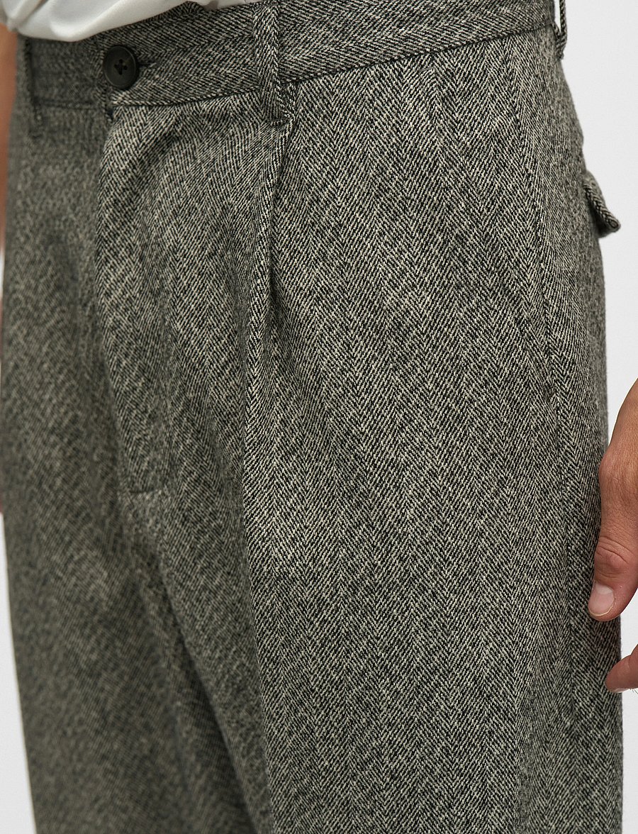 Anerkjendt - AKJAKOB WOOL PANTS - caviar melange - 4