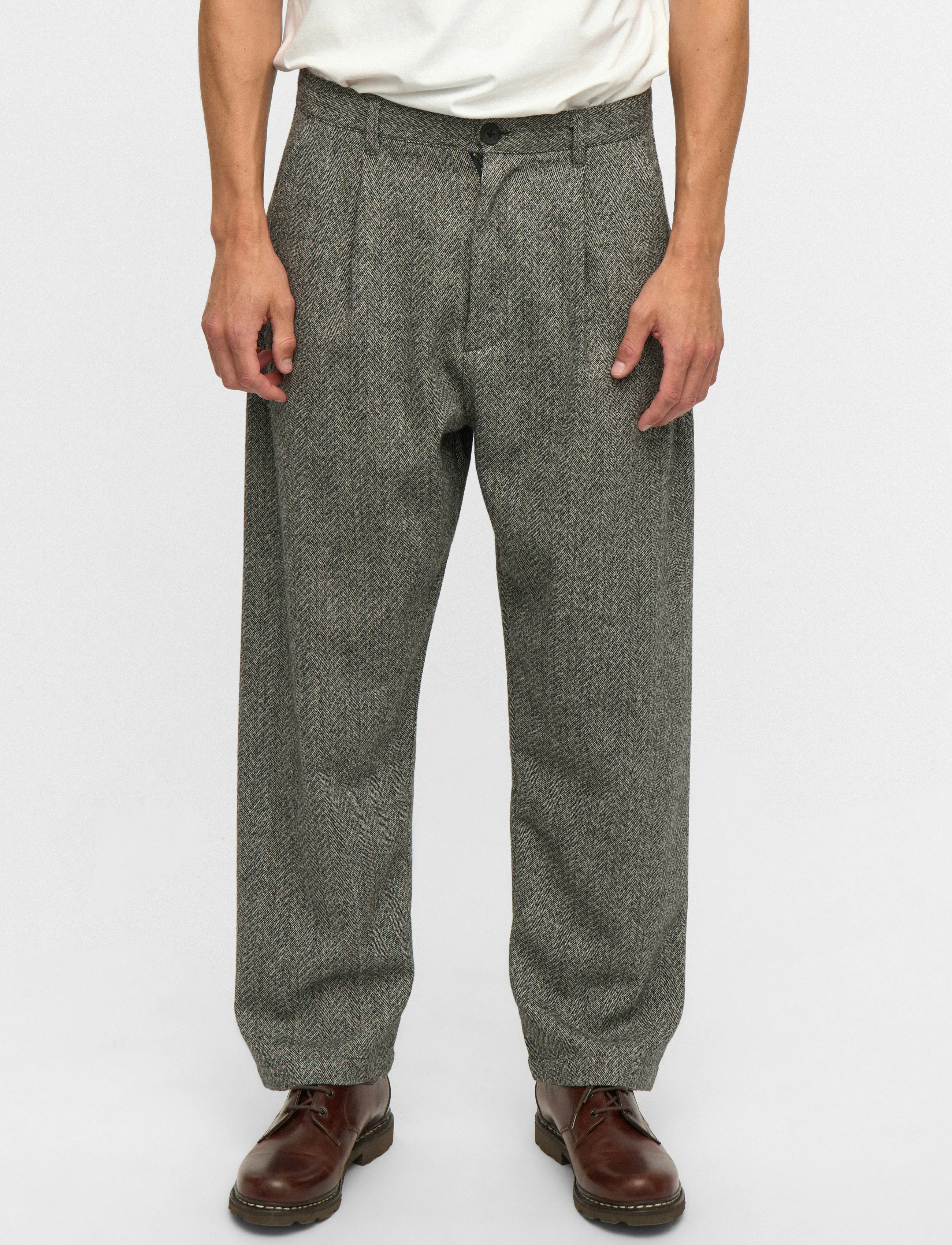Anerkjendt - AKJAKOB WOOL PANTS - caviar melange - 5