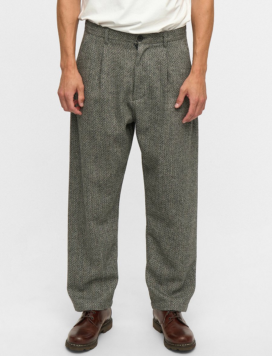 Anerkjendt - AKJAKOB WOOL PANTS - caviar melange - 5