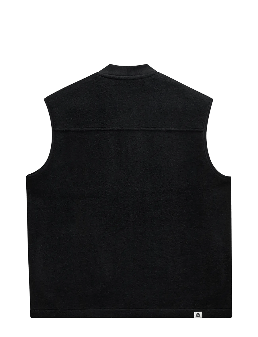 Anerkjendt - AKROBIN BOILED WOOL GILET - vests - caviar - 2