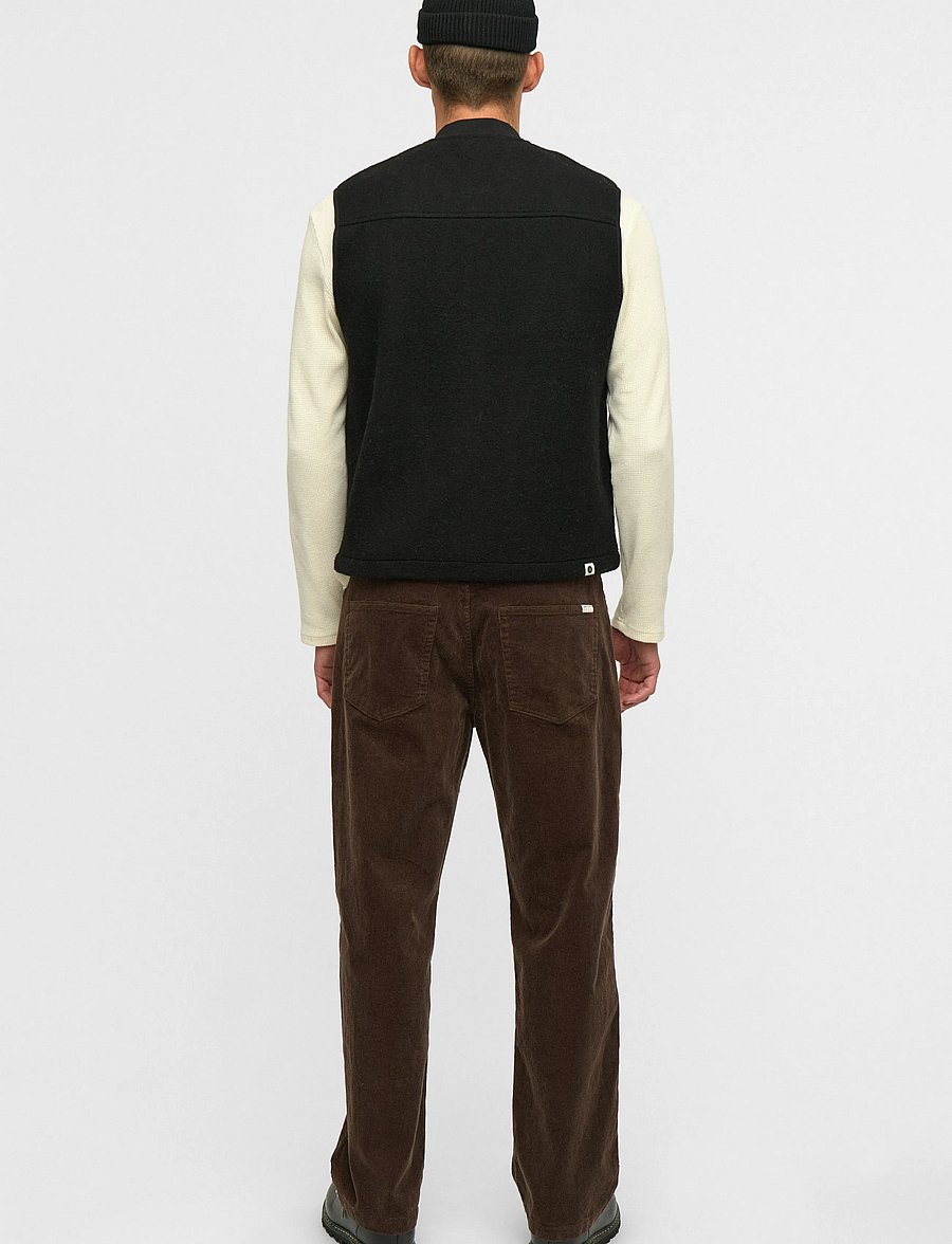 Anerkjendt - AKROBIN BOILED WOOL GILET - vests - caviar - 3