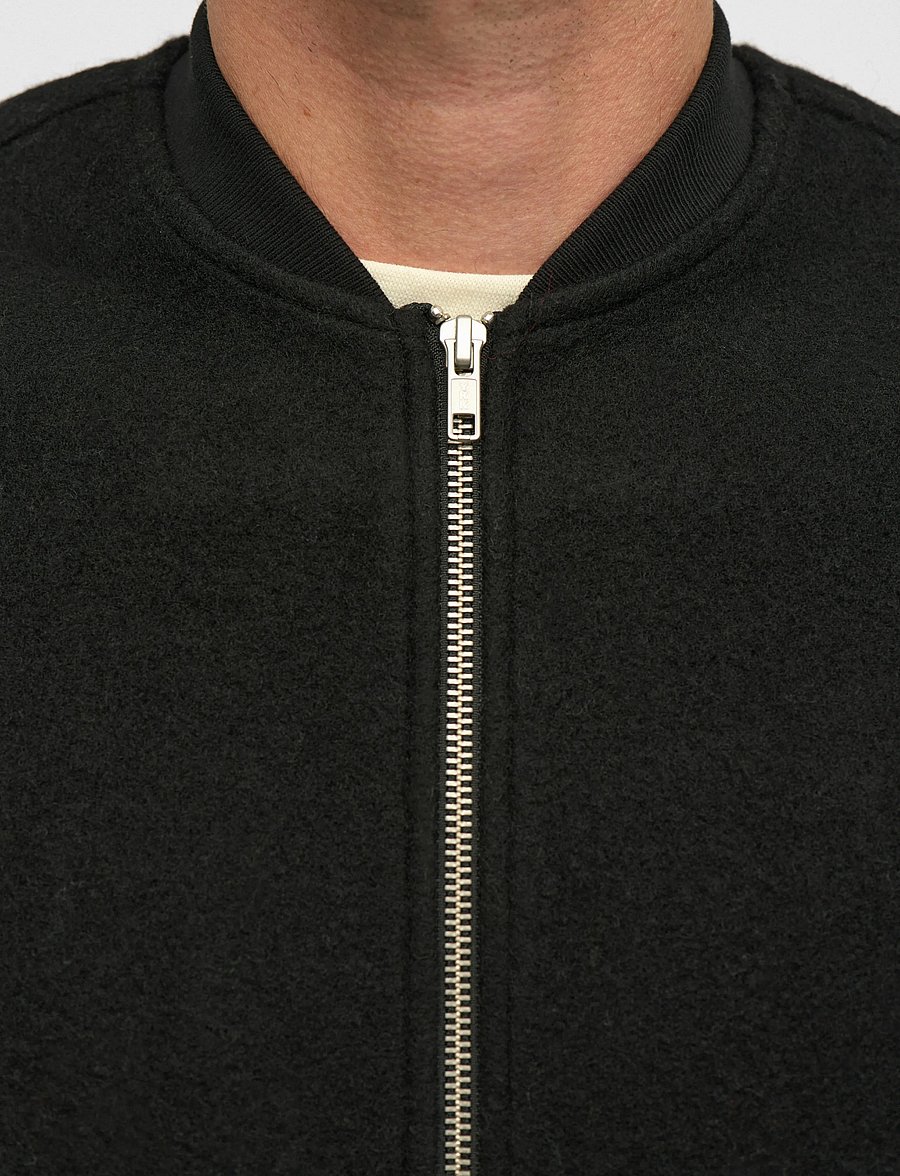 Anerkjendt - AKROBIN BOILED WOOL GILET - vests - caviar - 4