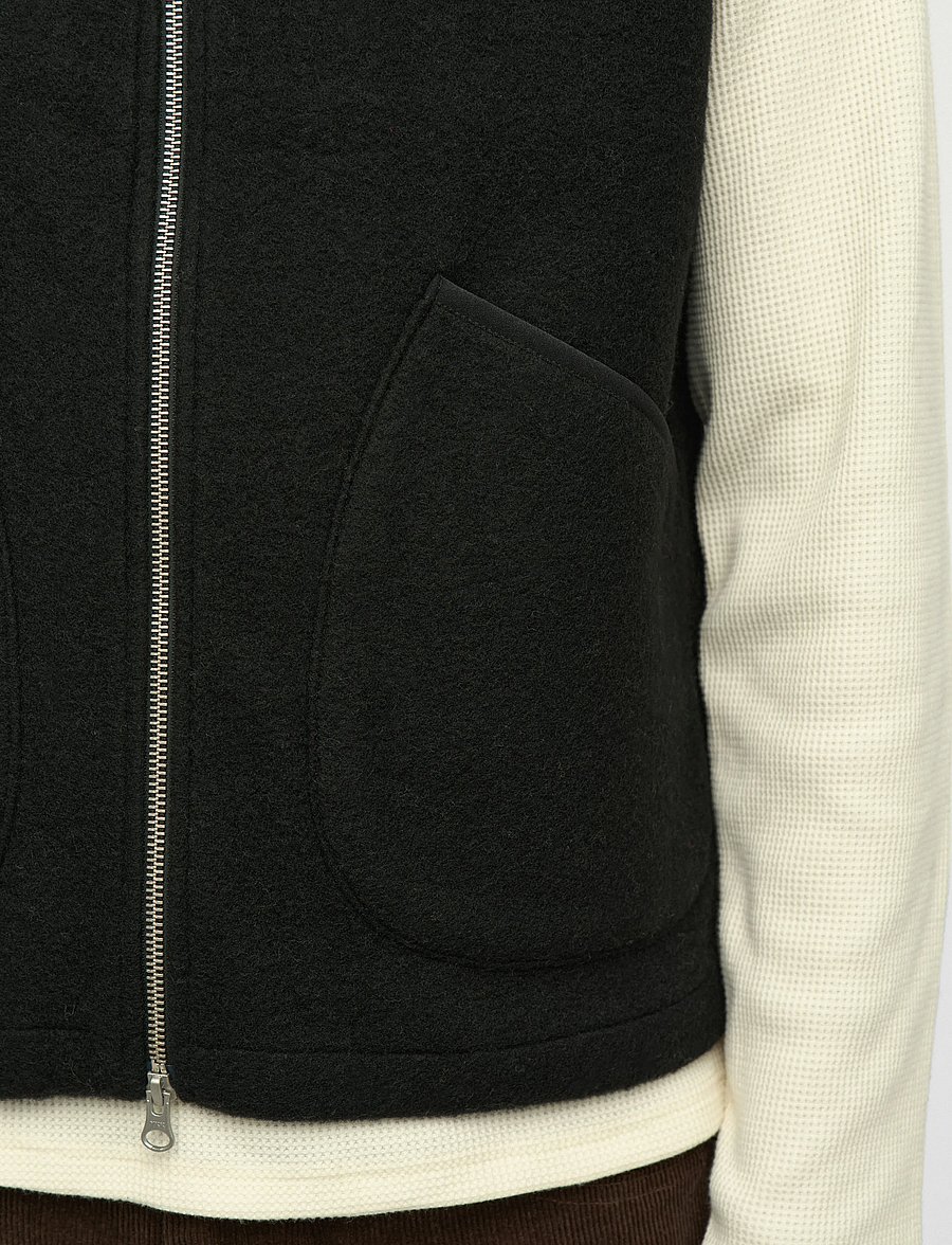 Anerkjendt - AKROBIN BOILED WOOL GILET - vests - caviar - 5