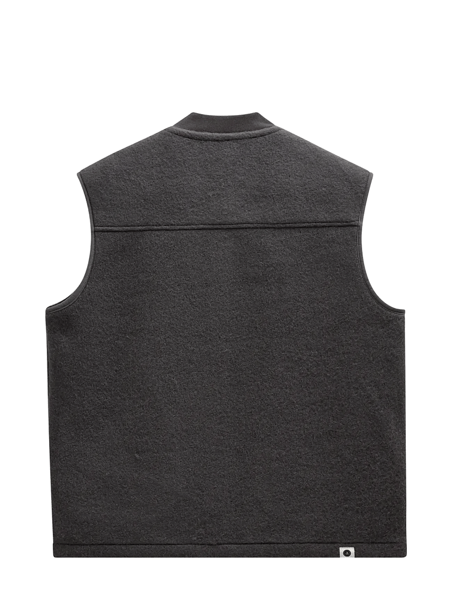 Anerkjendt - AKROBIN BOILED WOOL GILET - vestid - magnet - 1