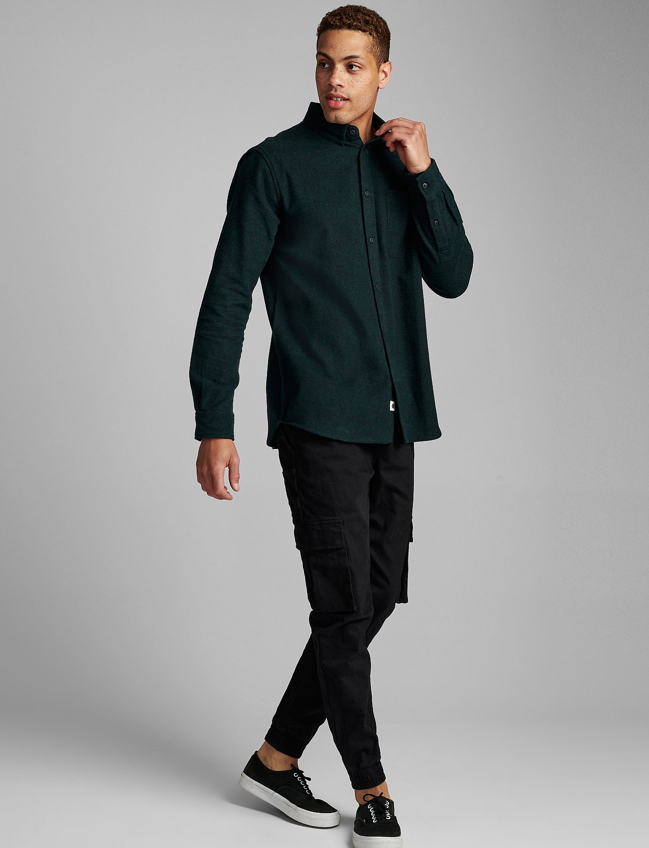 Anerkjendt - AKLOUIS HERRING BONE SHIRT - pine grove - 4