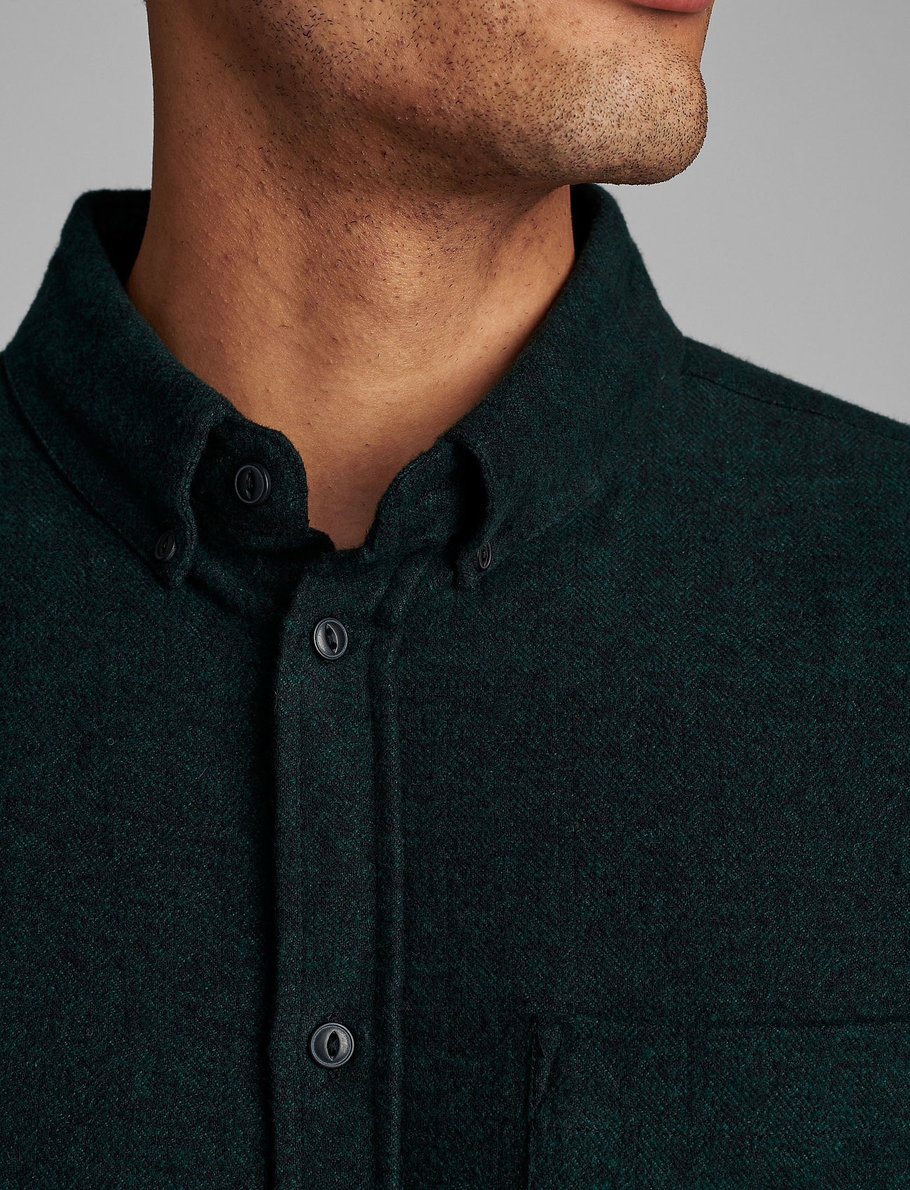 Anerkjendt - AKLOUIS HERRING BONE SHIRT - pine grove - 5