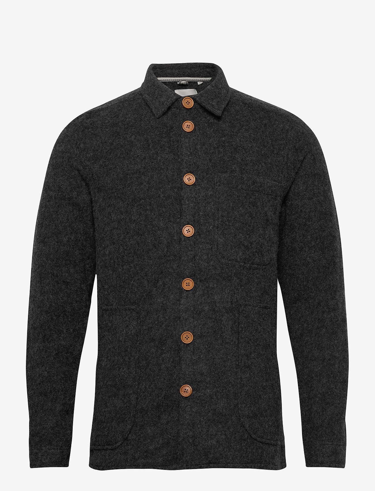 Anerkjendt - AKOTTO BOILED WOOL OVERSHIRT - dk. grey - 0