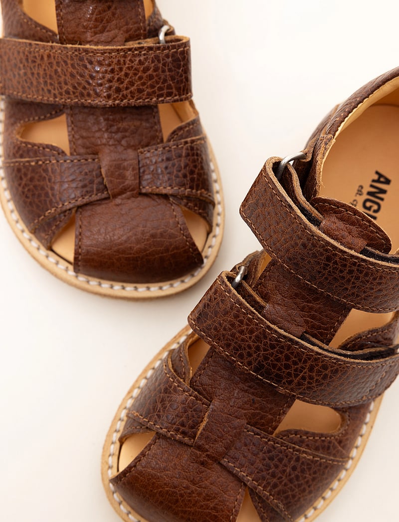 ANGULUS - Sandals - flat - closed toe - sko - 2509 cognac - 0