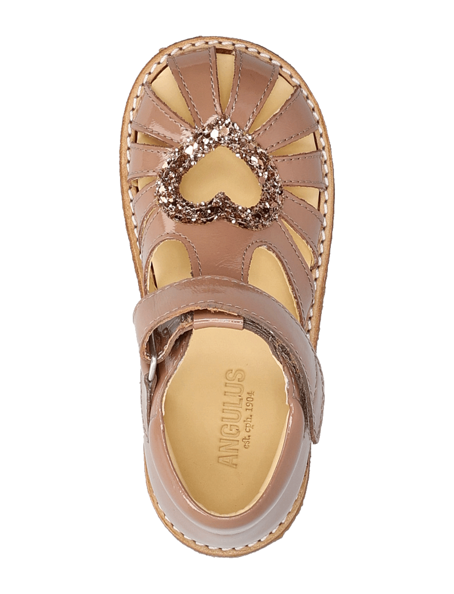 ANGULUS - Sandals - flat - closed toe - skor - 3289/3297 clay/clay glitter - 3
