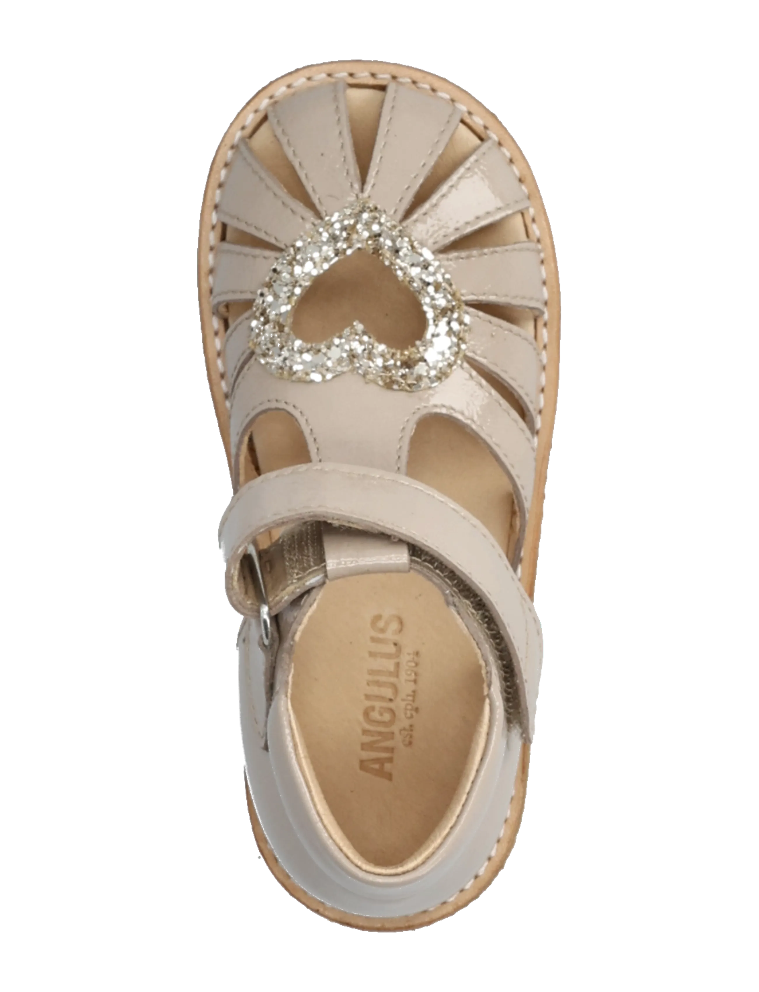 ANGULUS - Sandals - flat  - closed toe - sandaler - 4056/3618 sand/champagne glitt - 3
