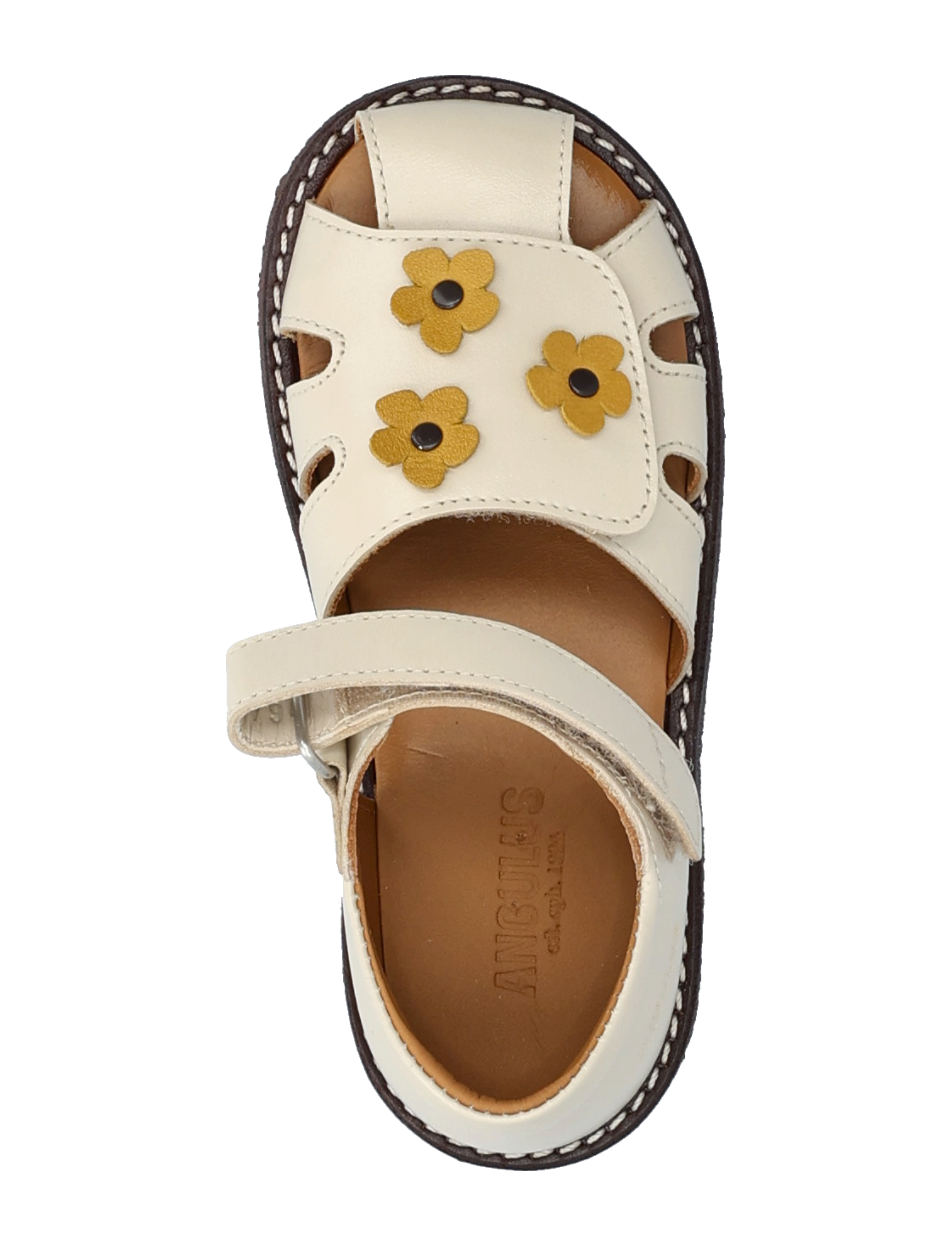 ANGULUS - Sandals - flat - closed toe - skor - 1502/2713 buttermilk/sun yello - 3