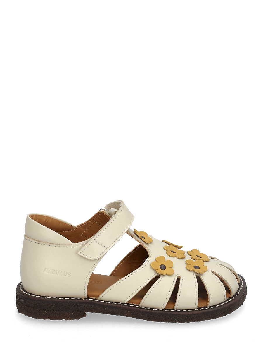 ANGULUS - Sandals - flat - closed toe - shoes - 1502/2713 buttermilk/sun yello - 1