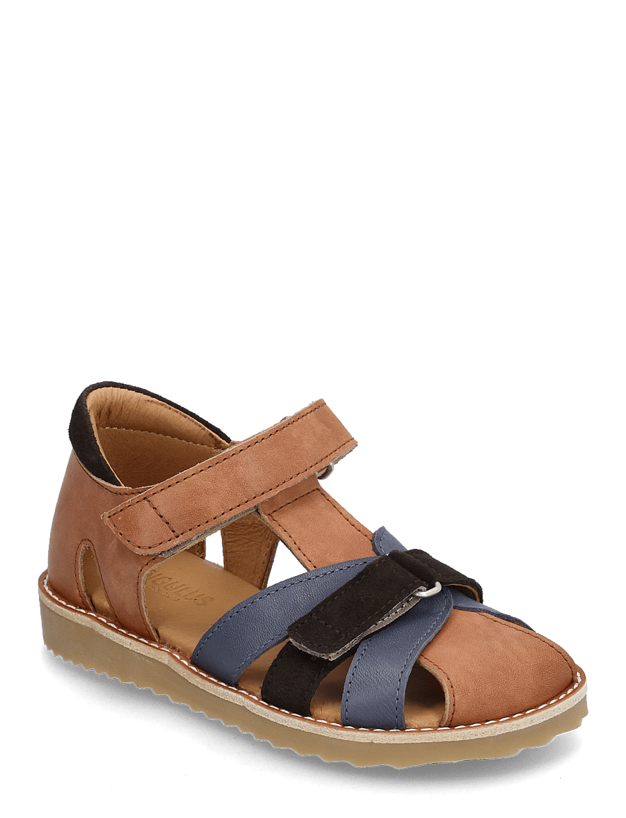 ANGULUS - Sandals - flat - closed toe - kengät - 1789/2722/1779 tan/indigo/dark - 0