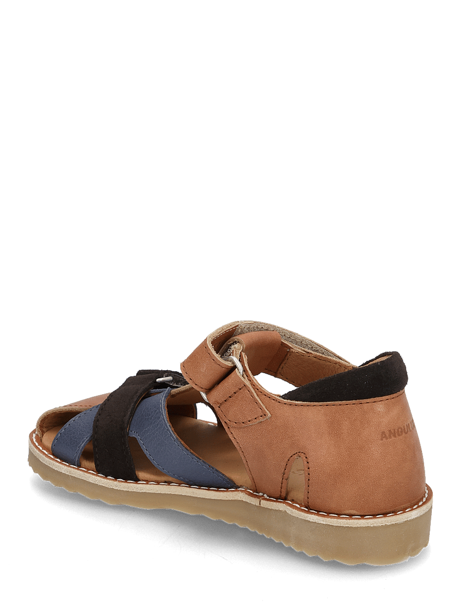 ANGULUS - Sandals - flat - closed toe - kingad - 1789/2722/1779 tan/indigo/dark - 2