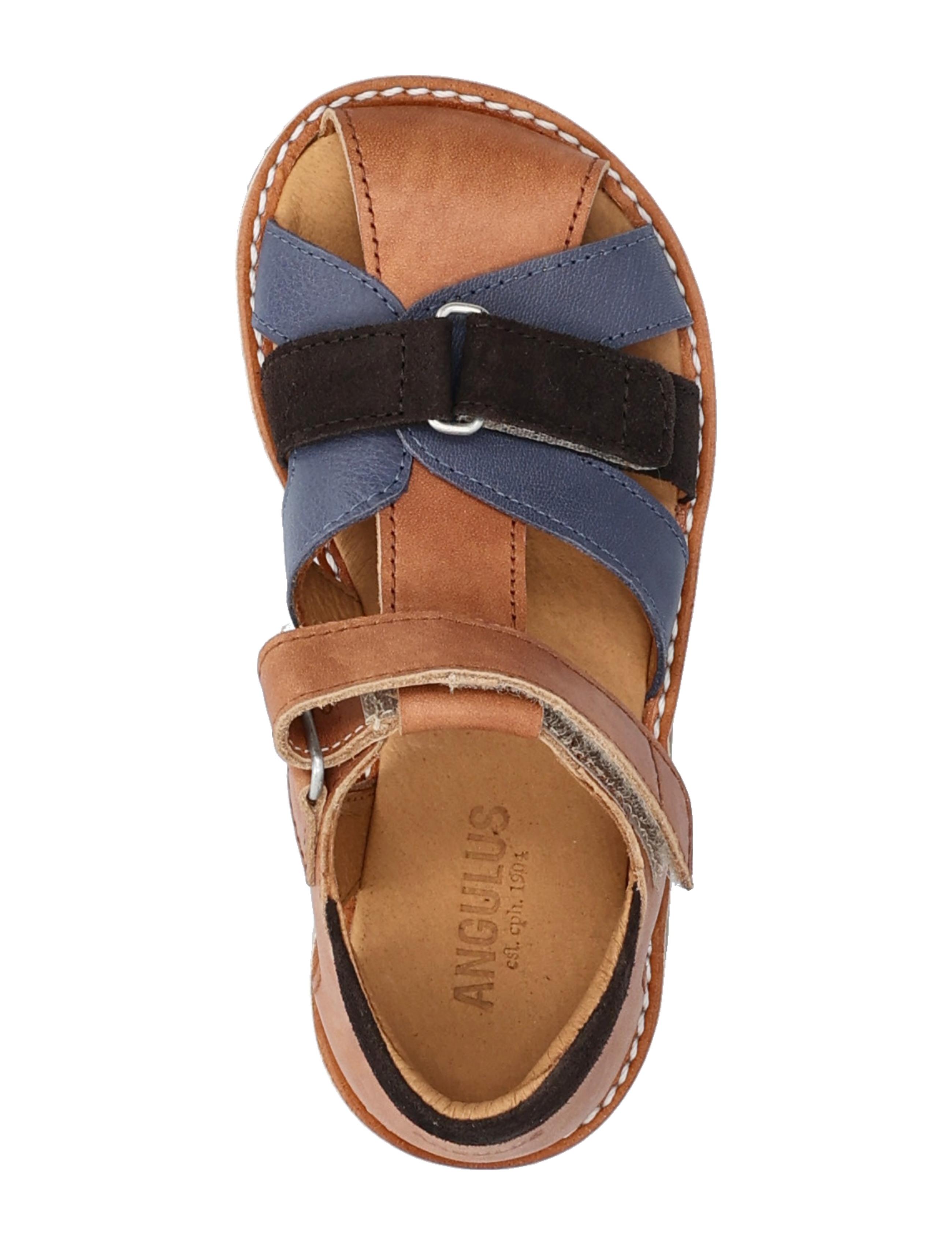 ANGULUS - Sandals - flat  - closed toe - kengät - 1789/2722/1779 tan/indigo/dark - 3