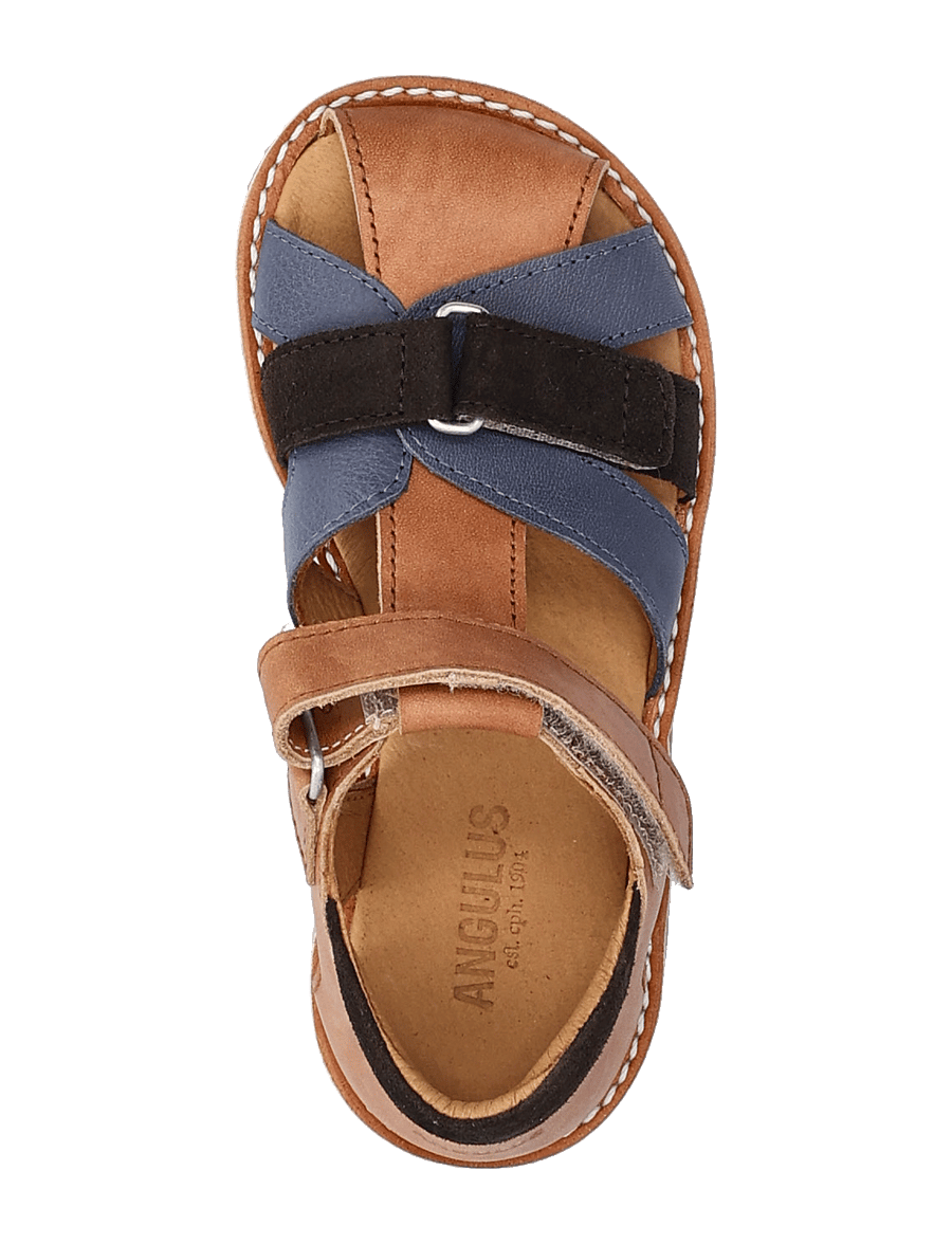 ANGULUS - Sandals - flat - closed toe - kengät - 1789/2722/1779 tan/indigo/dark - 3