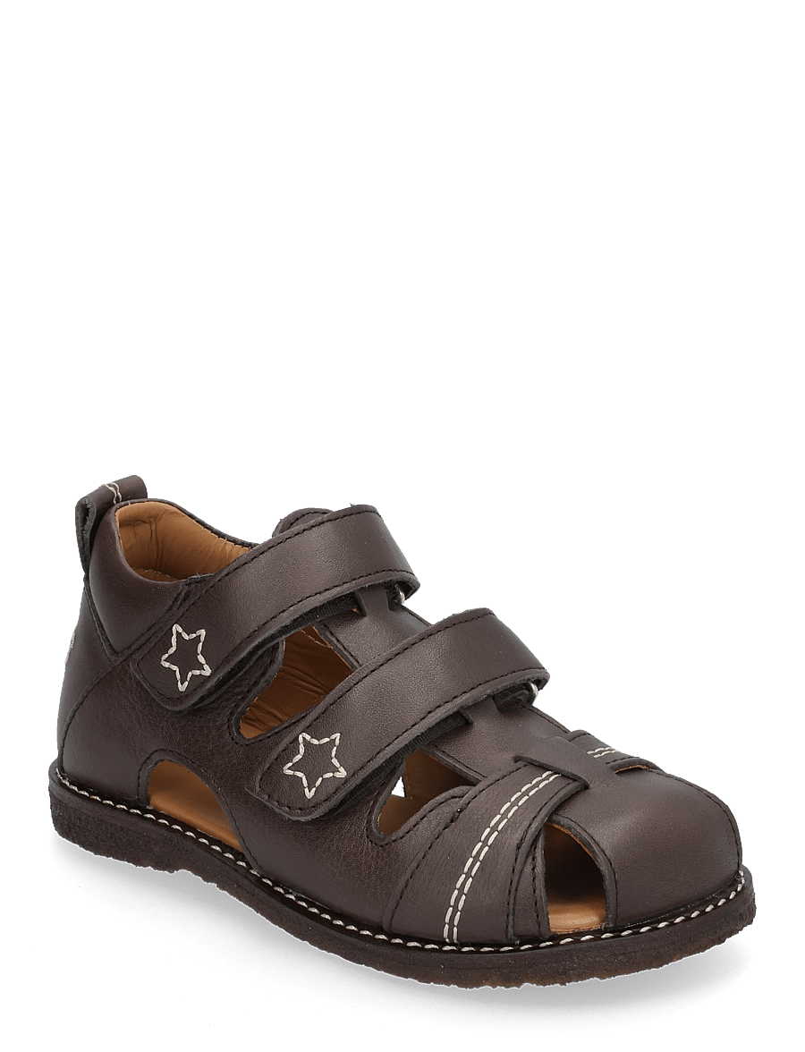 ANGULUS - Sandals - flat - closed toe - skór - 3200 dark brown - 1