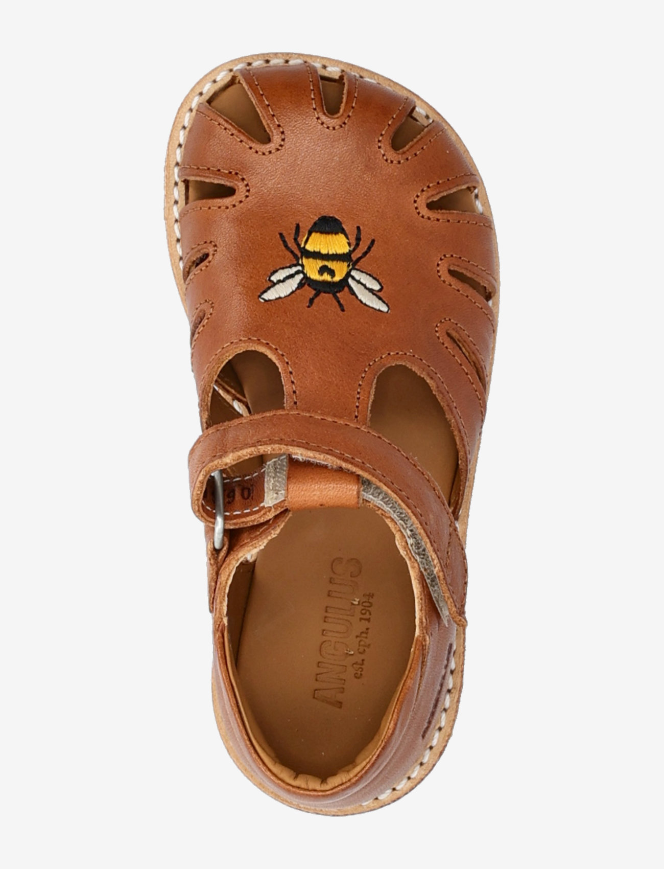 ANGULUS - Sandals - flat  - closed toe - skor - 1545 cognac - 3