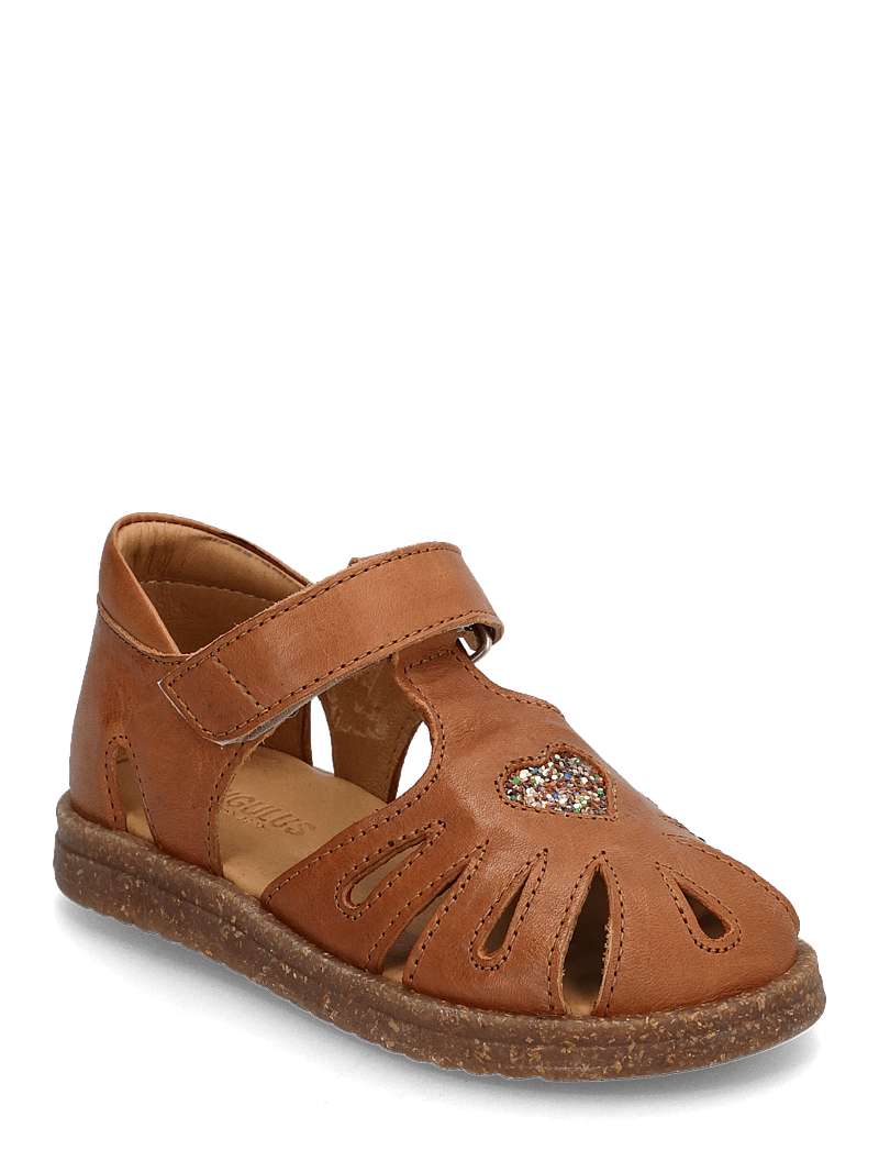 ANGULUS - Sandals - flat - closed toe - sko - 1545/2488 cognac/multi glitter - 0
