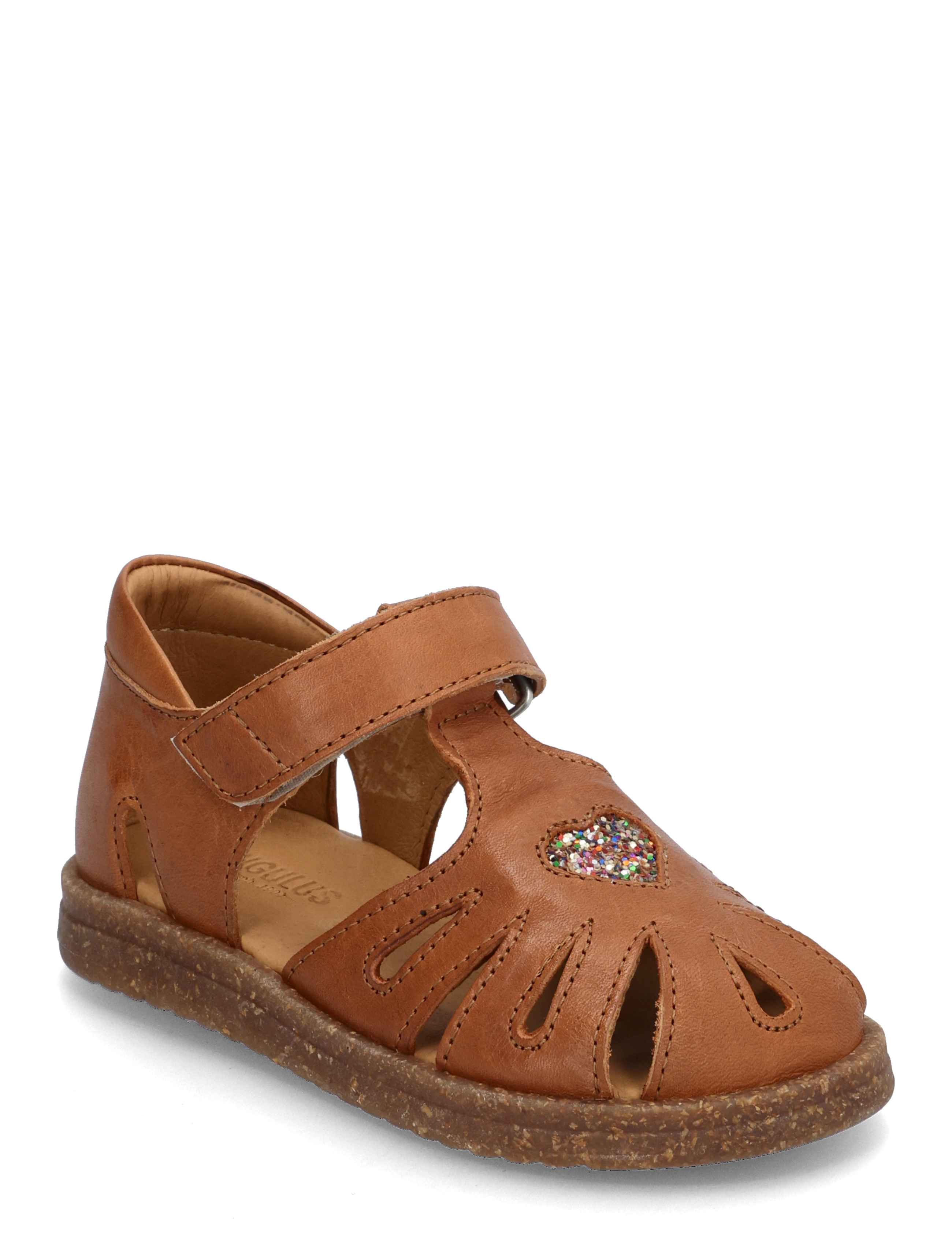 ANGULUS - Sandals - flat - closed toe - schuhe - 1545/2488 cognac/multi glitter - 0