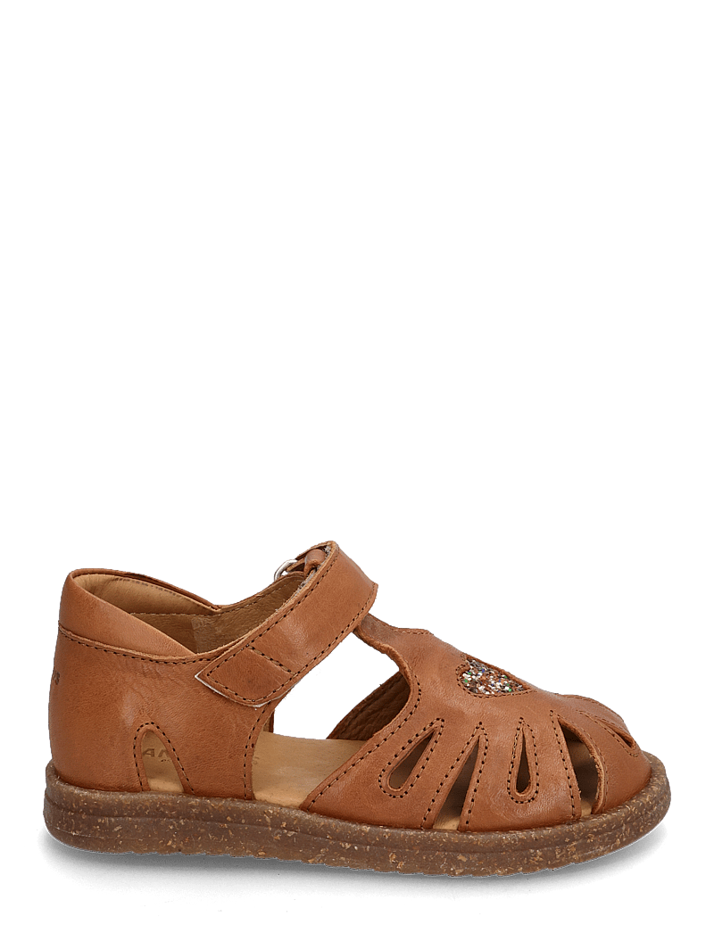 ANGULUS - Sandals - flat - closed toe - sko - 1545/2488 cognac/multi glitter - 1