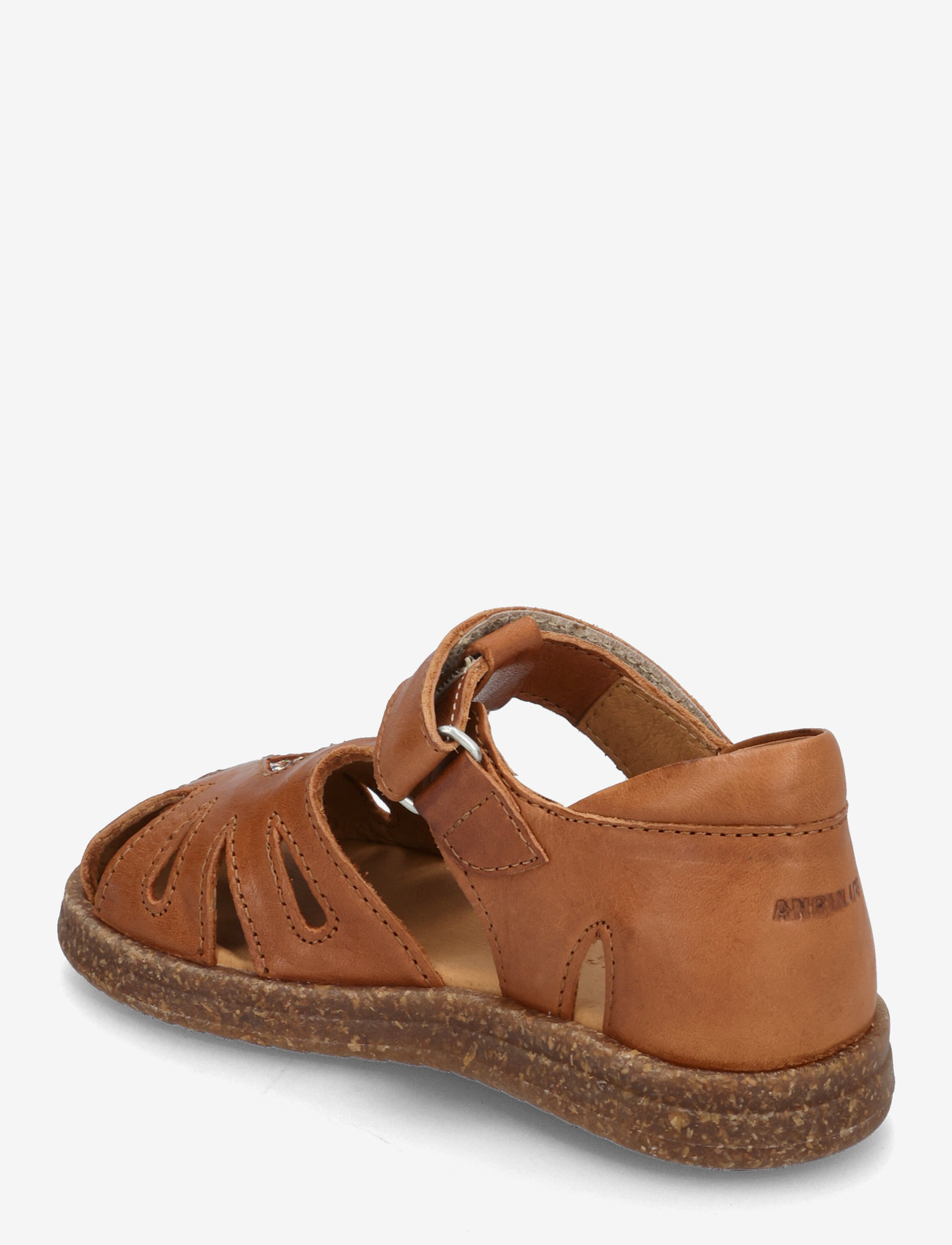 ANGULUS - Sandals - flat  - closed toe - fødselsdagsgaver - 1545/2488 cognac/multi glitter - 2
