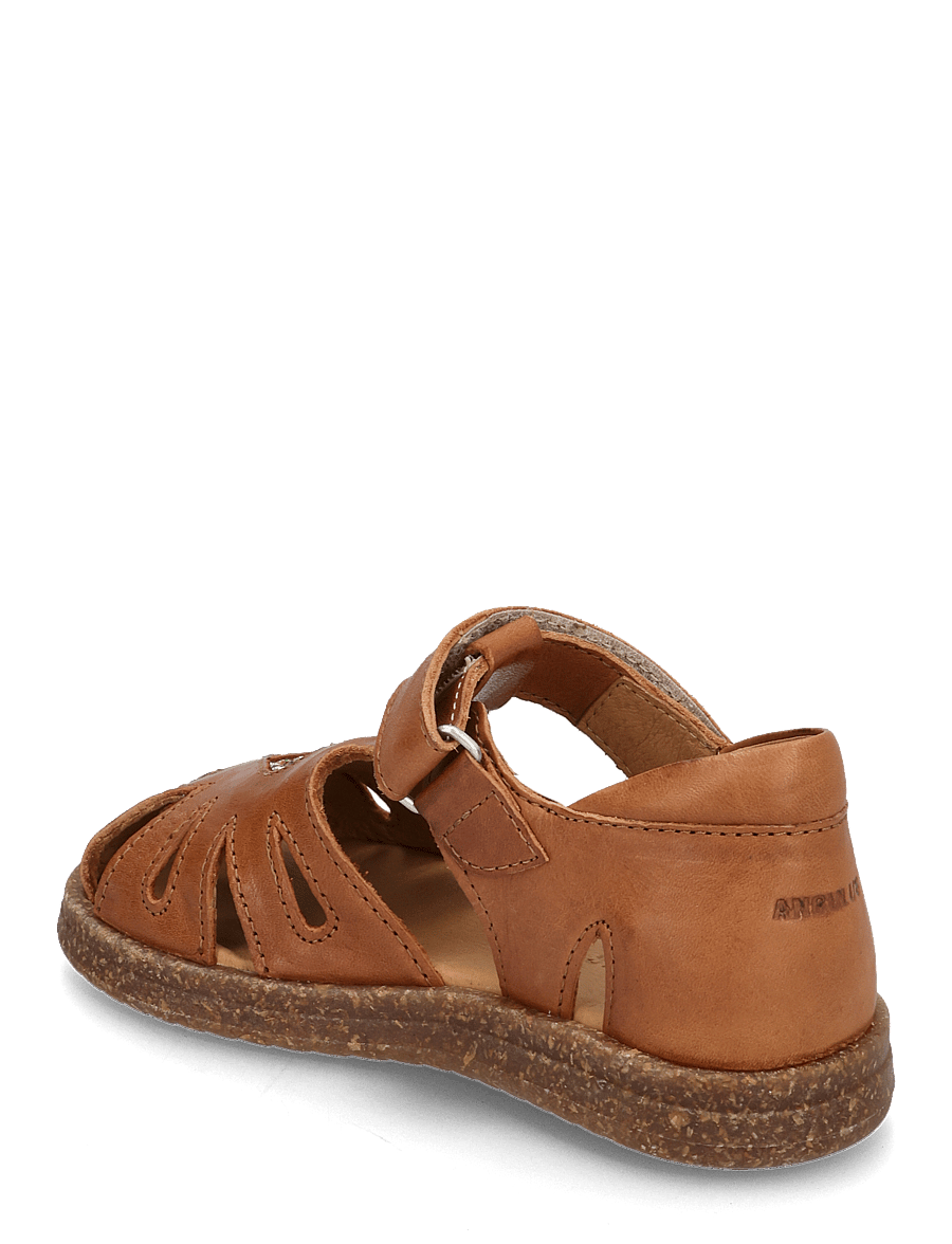 ANGULUS - Sandals - flat - closed toe - schuhe - 1545/2488 cognac/multi glitter - 2