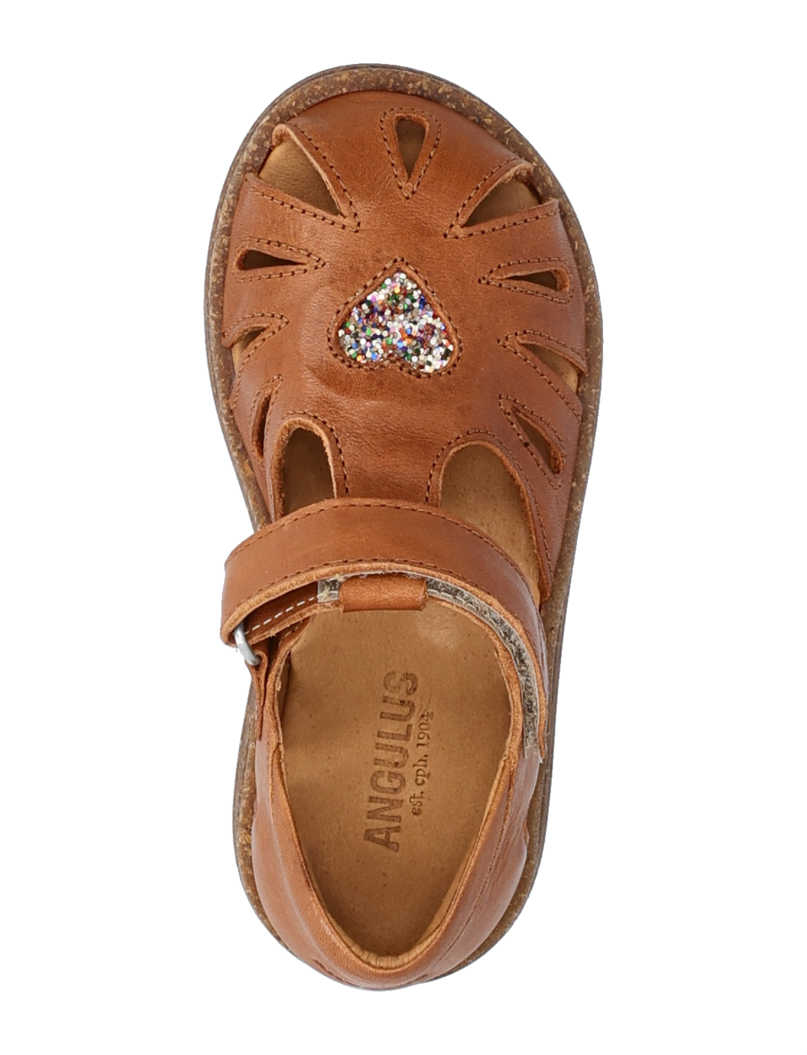 ANGULUS - Sandals - flat  - closed toe - schuhe - 1545/2488 cognac/multi glitter - 3