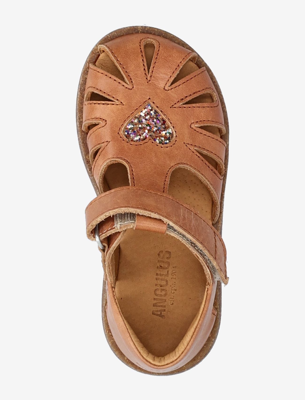 ANGULUS - Sandals - flat  - closed toe - børn - 1789/2488 tan/multi glitter - 3