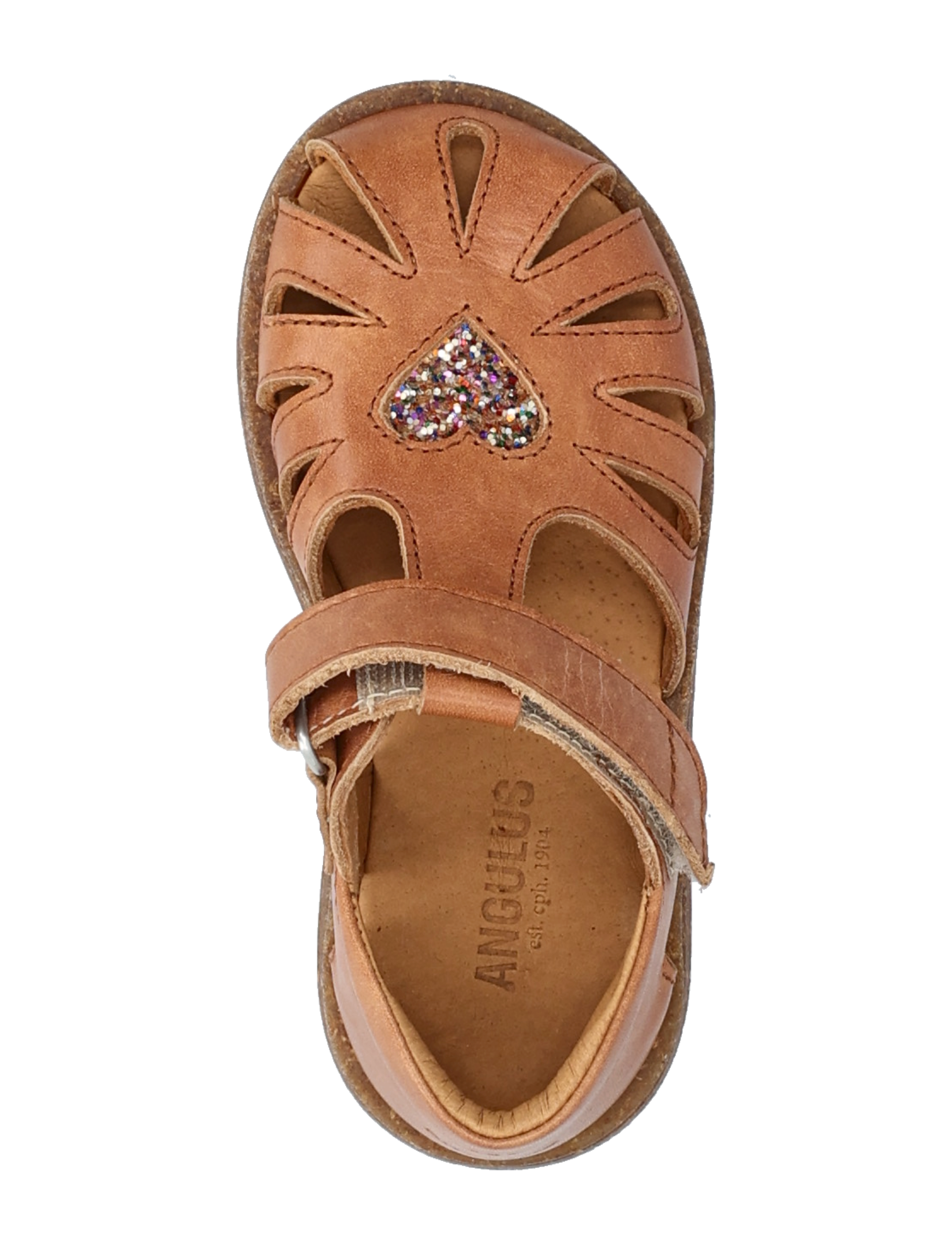 ANGULUS - Sandals - flat  - closed toe - 1789/2488 tan/multi glitter - 3