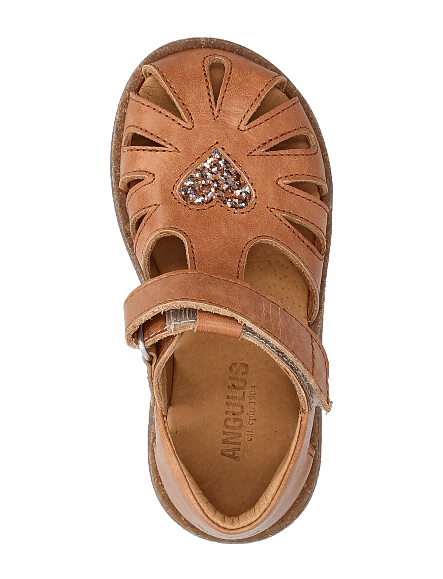 ANGULUS - Sandals - flat - closed toe - skor - 1789/2488 tan/multi glitter - 3