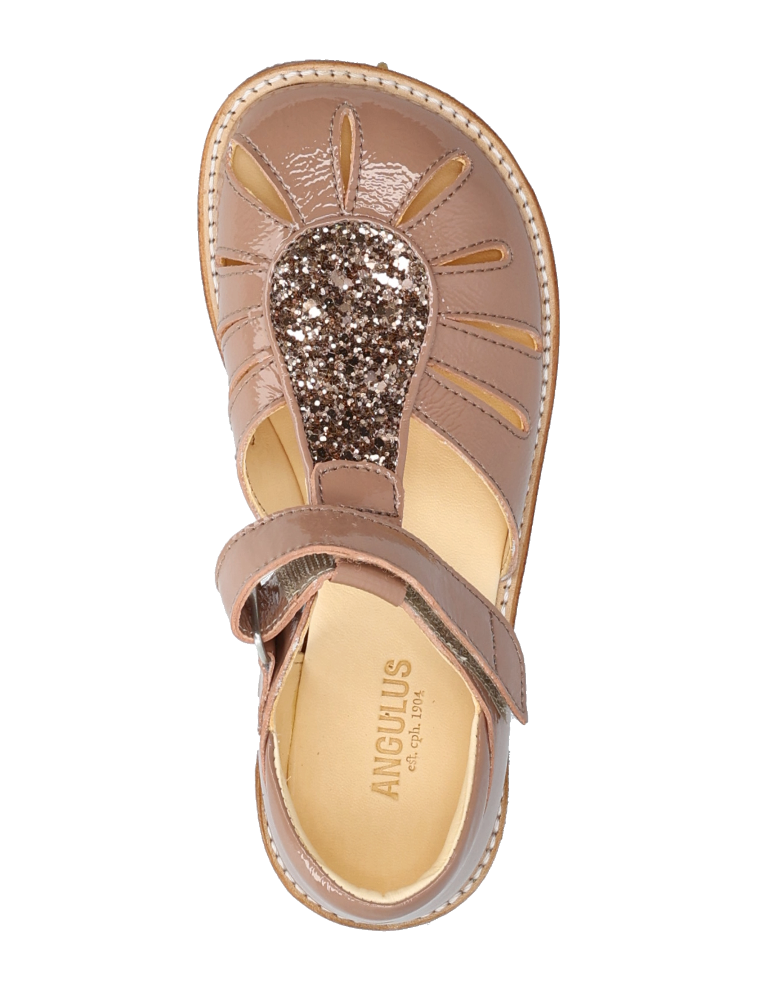 ANGULUS - Sandals - flat  - closed toe - skor - 3289/3297 clay/clay glitter - 3