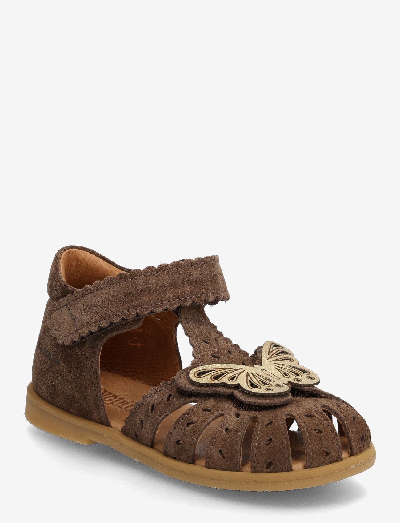 ANGULUS - Sandals - flat  - closed toe - kingad - 1780/3643 dark taupe/gold shin - 0