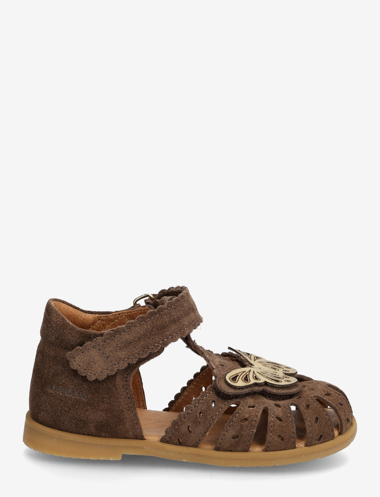 ANGULUS - Sandals - flat  - closed toe - kingad - 1780/3643 dark taupe/gold shin - 1