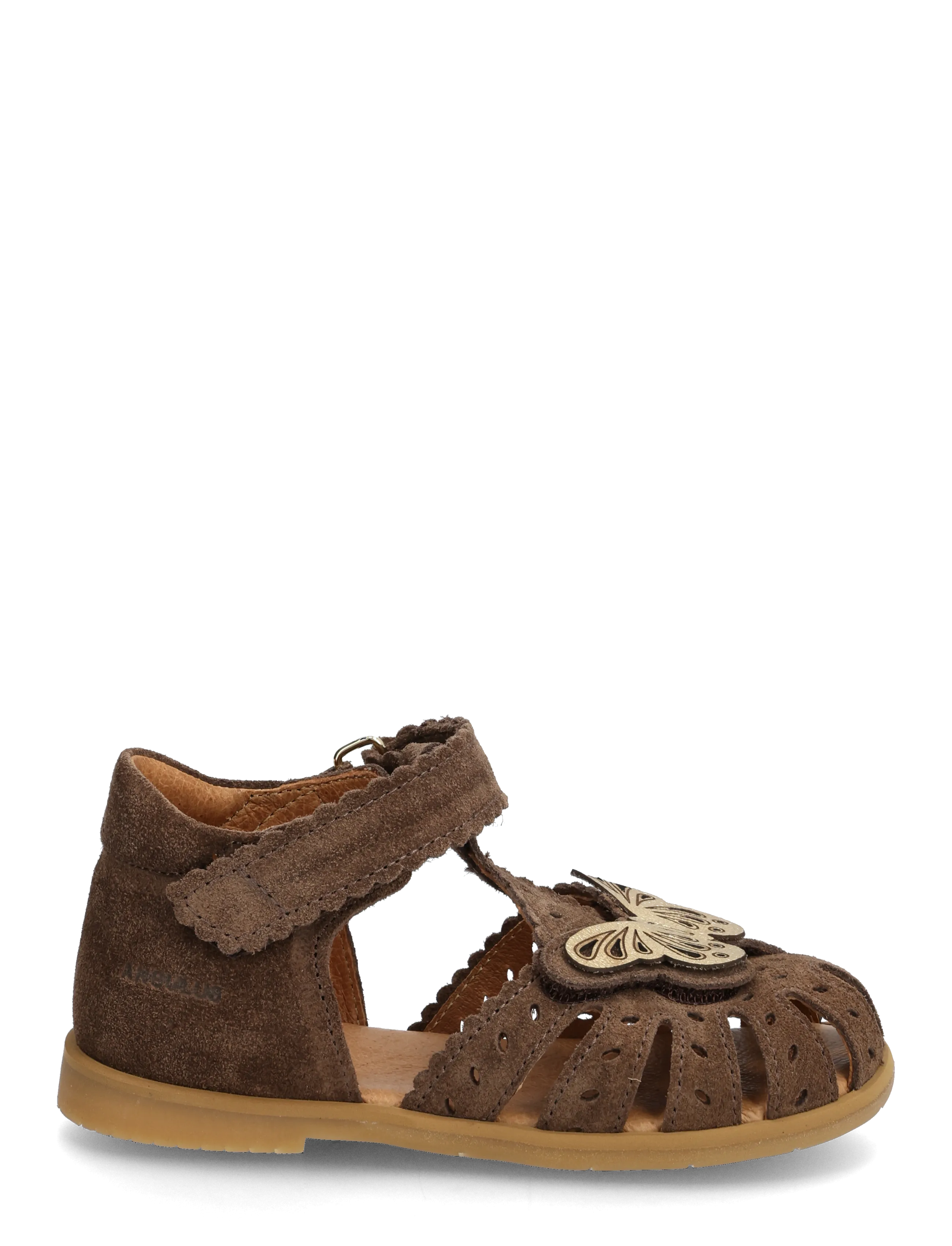 ANGULUS - Sandals - flat  - closed toe - sko - 1780/3643 dark taupe/gold shin - 1