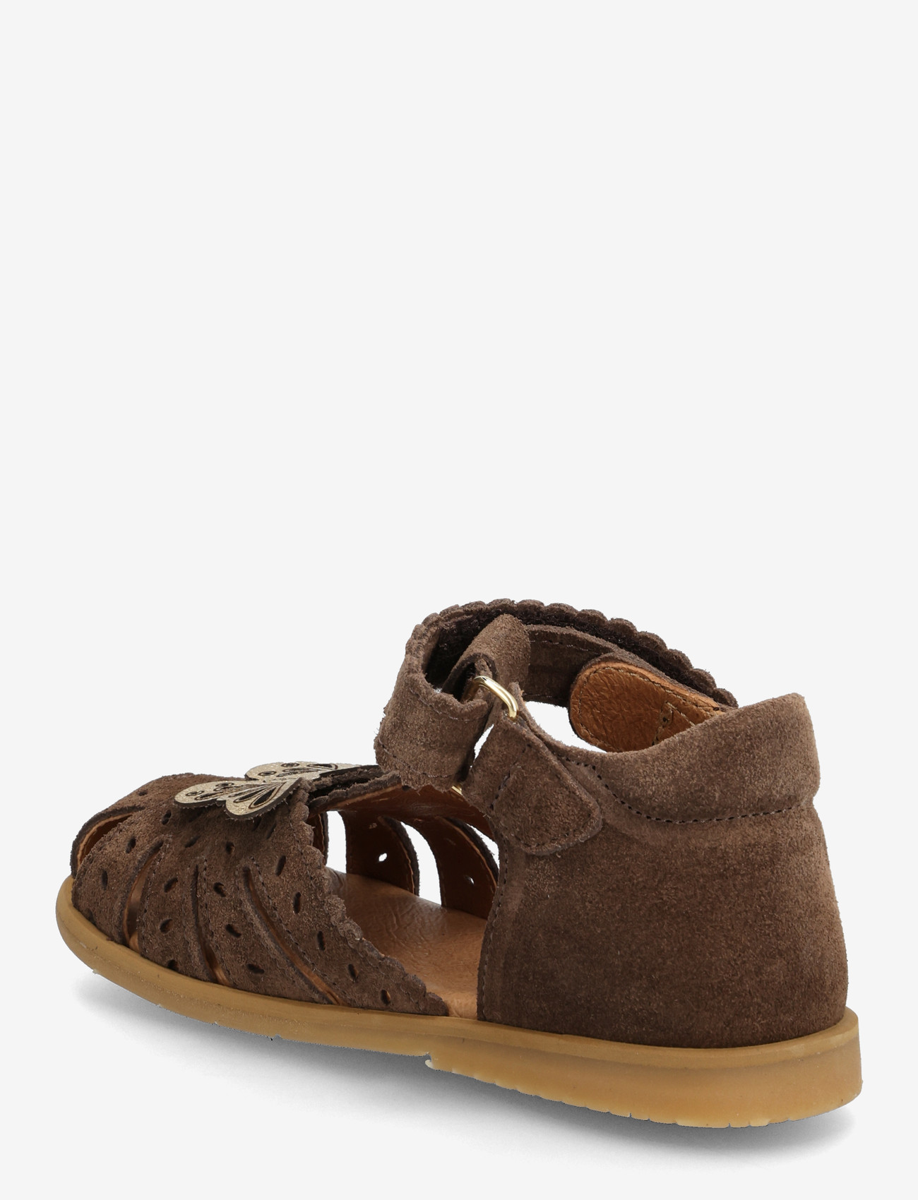 ANGULUS - Sandals - flat  - closed toe - kingad - 1780/3643 dark taupe/gold shin - 2